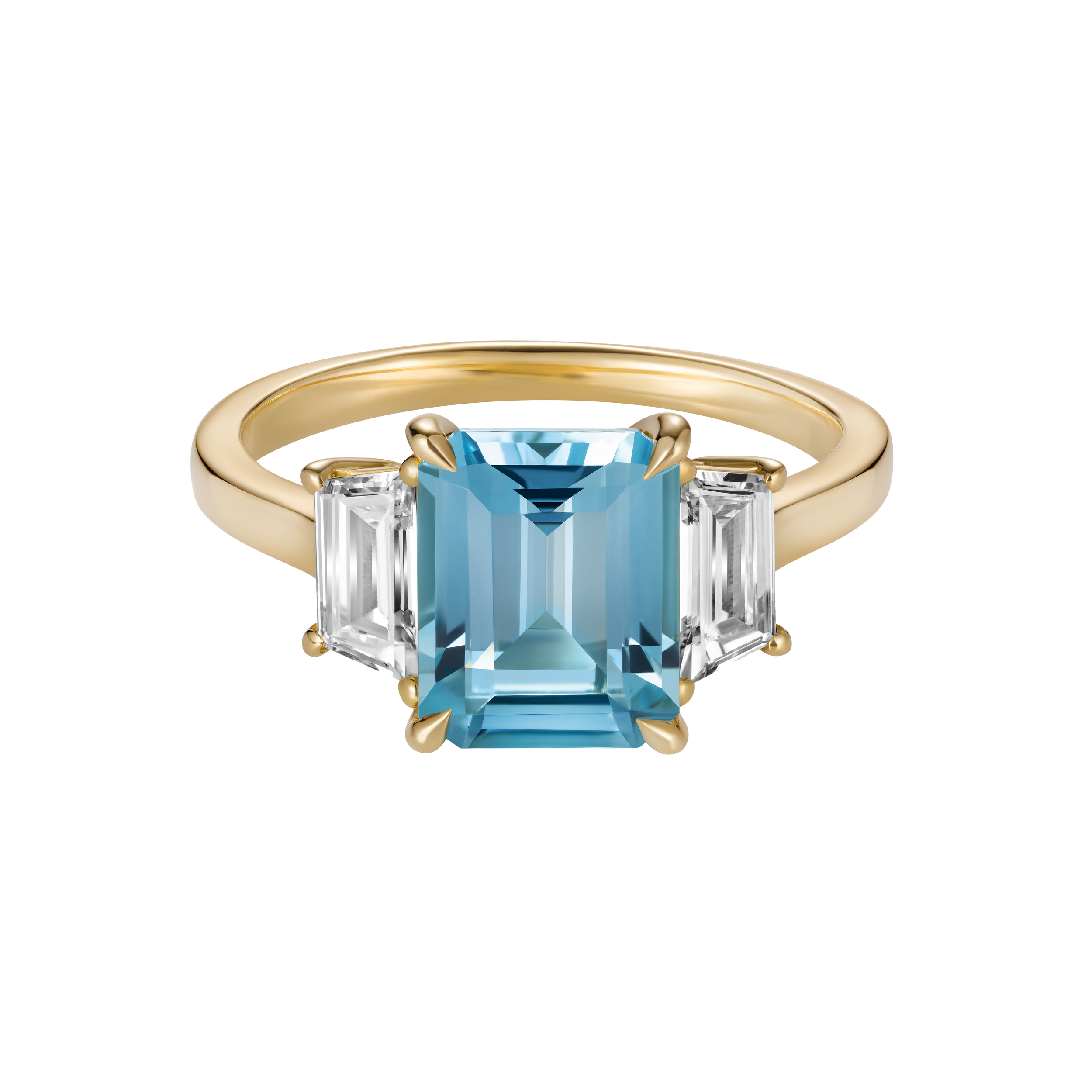 Aquamarine & Diamond Engagement Ring