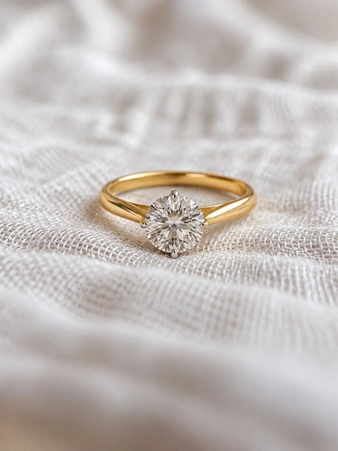 18ct Gold and Platinum Solitaire Ring
