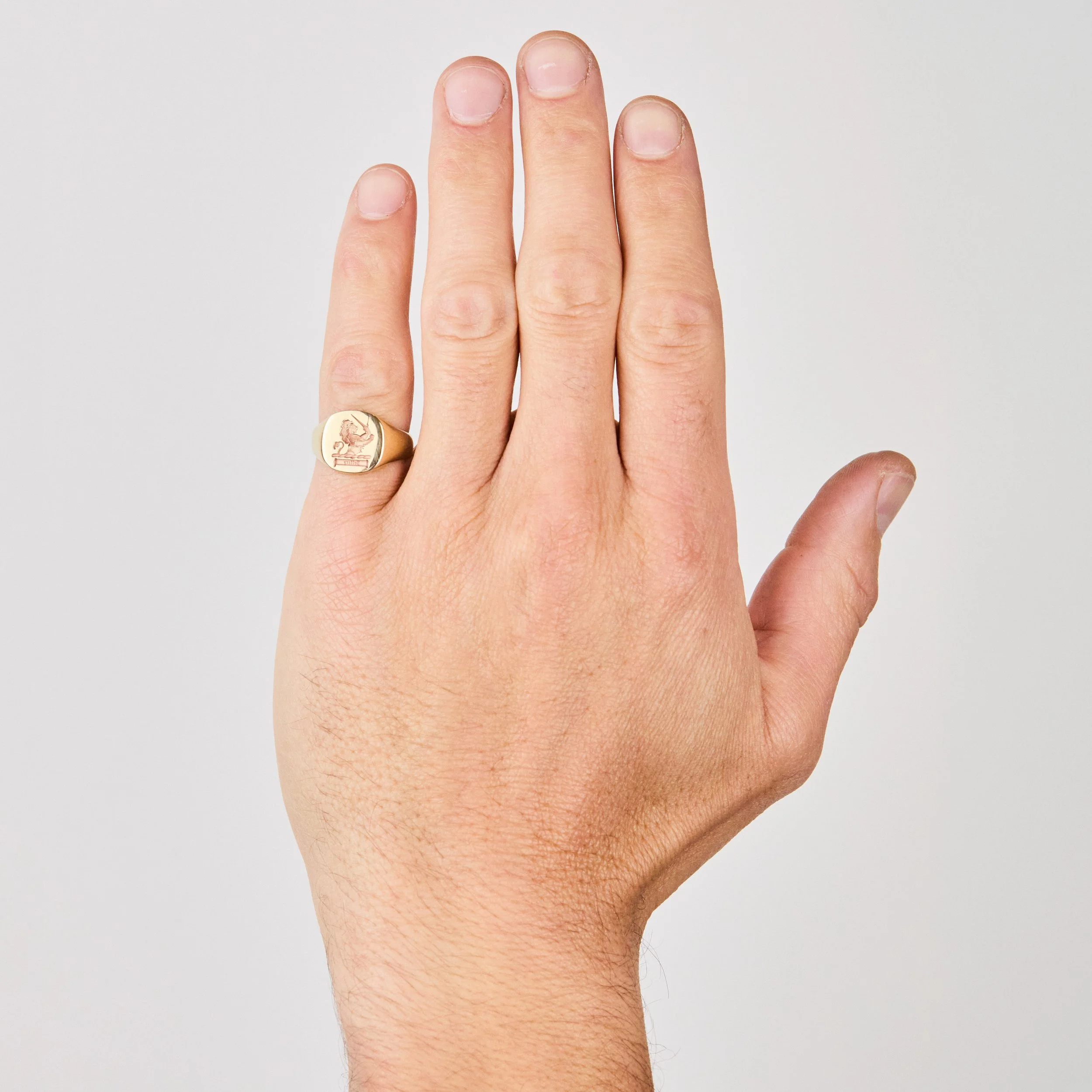 Family Crest Signet Ring 18ct Gold | Hand Engraved London | Unisex