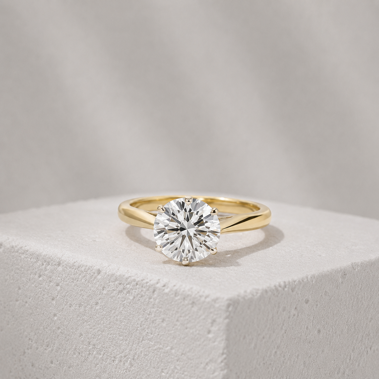 18ct Gold and Platinum Solitaire Ring
