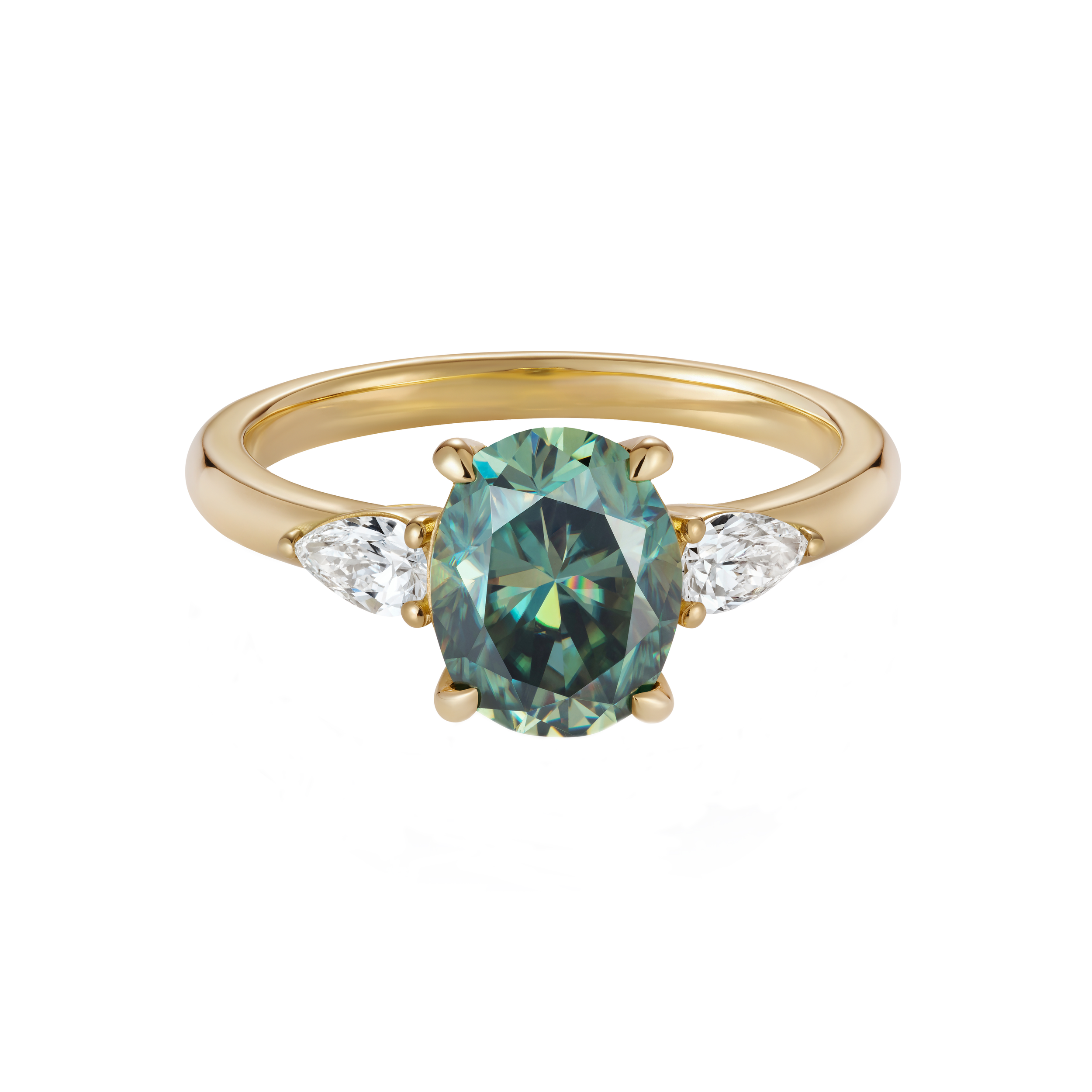 Turquoise Moissanite Ring