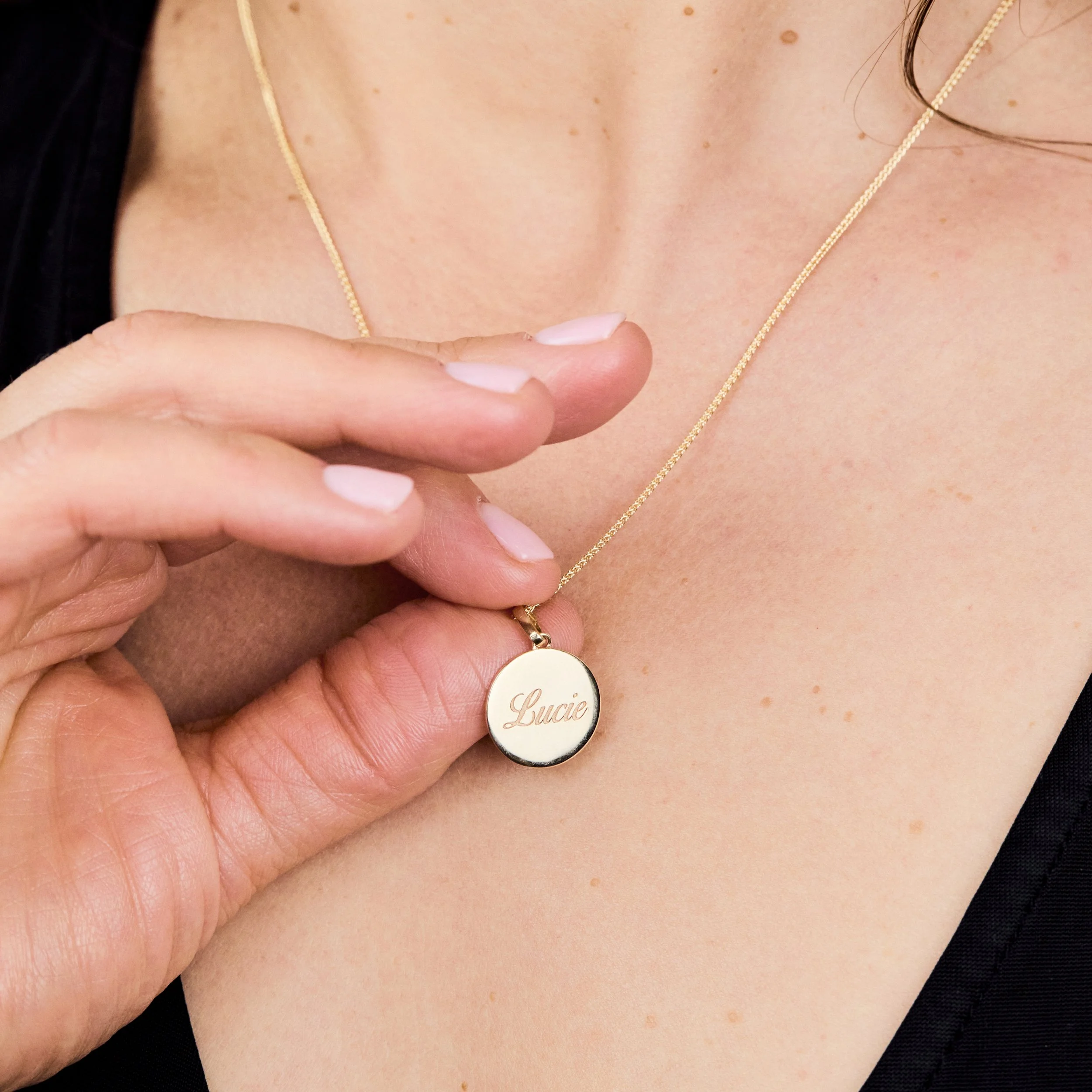 Gold Finger Print / Name Necklace
