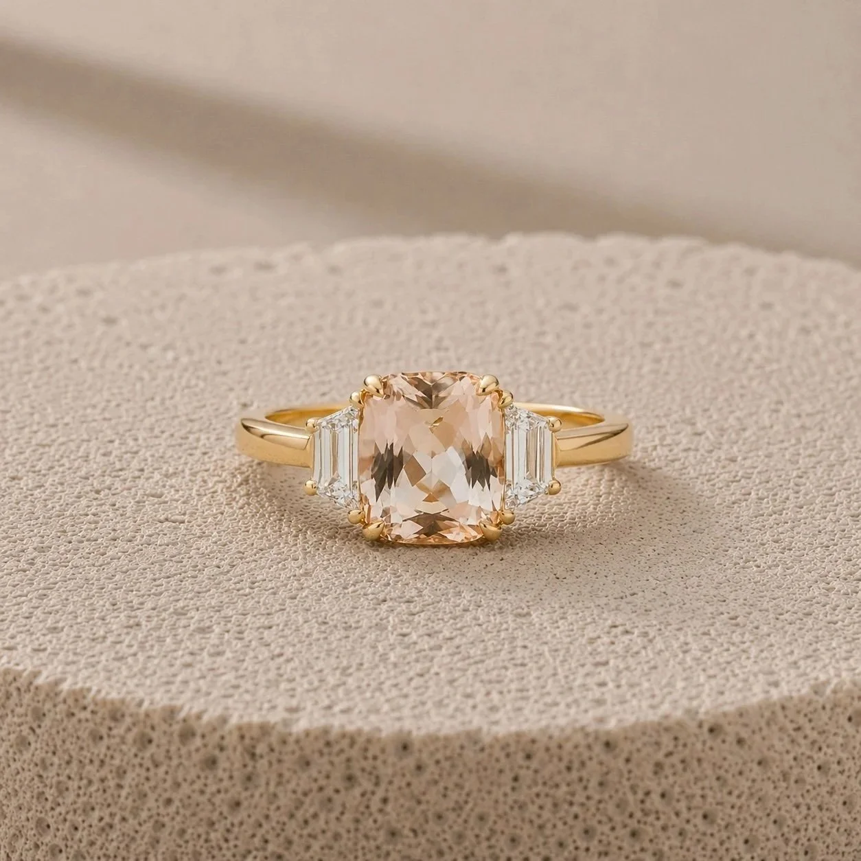 Pink Sapphire and Diamond  Engaement Ring - bespoke handmade by DG Bespoke Jewellery in London