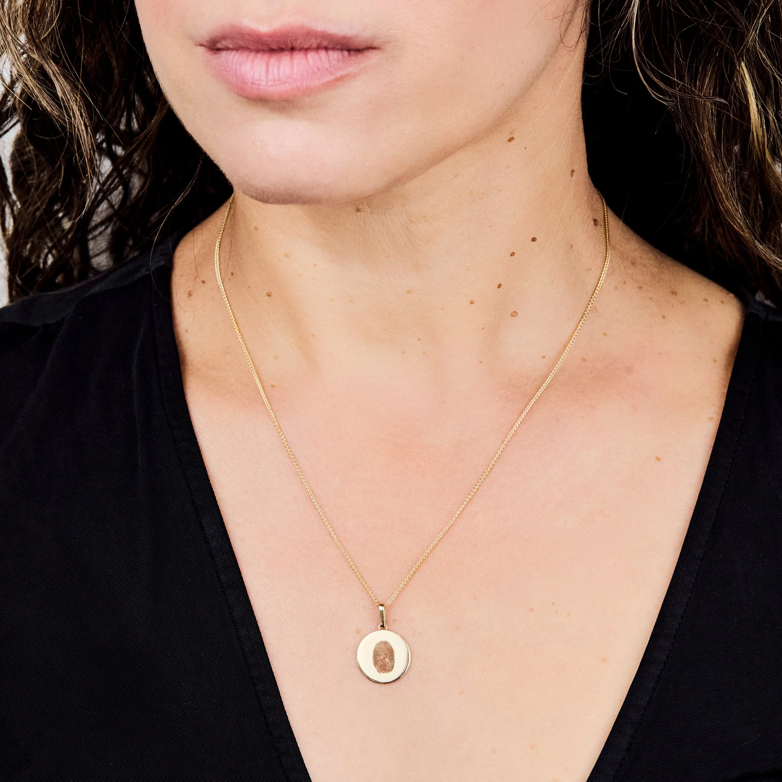 Gold Finger Print / Name Necklace