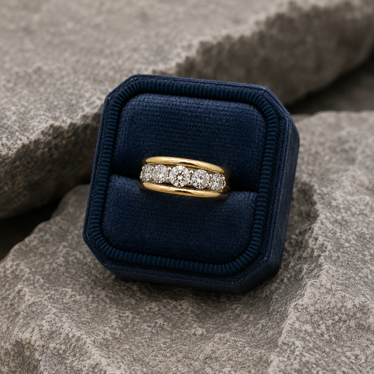 Bespoke Five Stone Diamond Ring | 18ct Gold & Platinum | DG Bespoke Jewellery