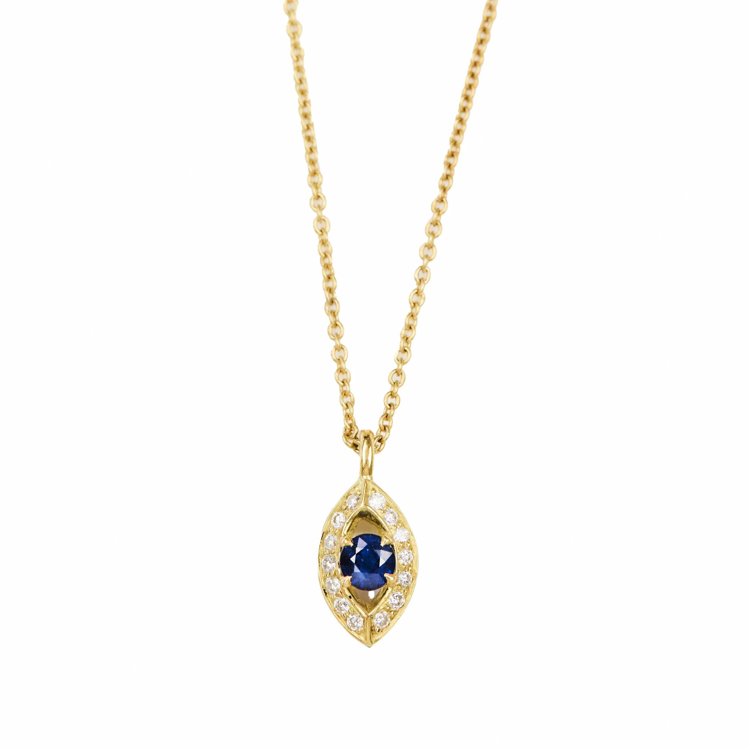 Diamond & Sapphire Gold Eye Necklace