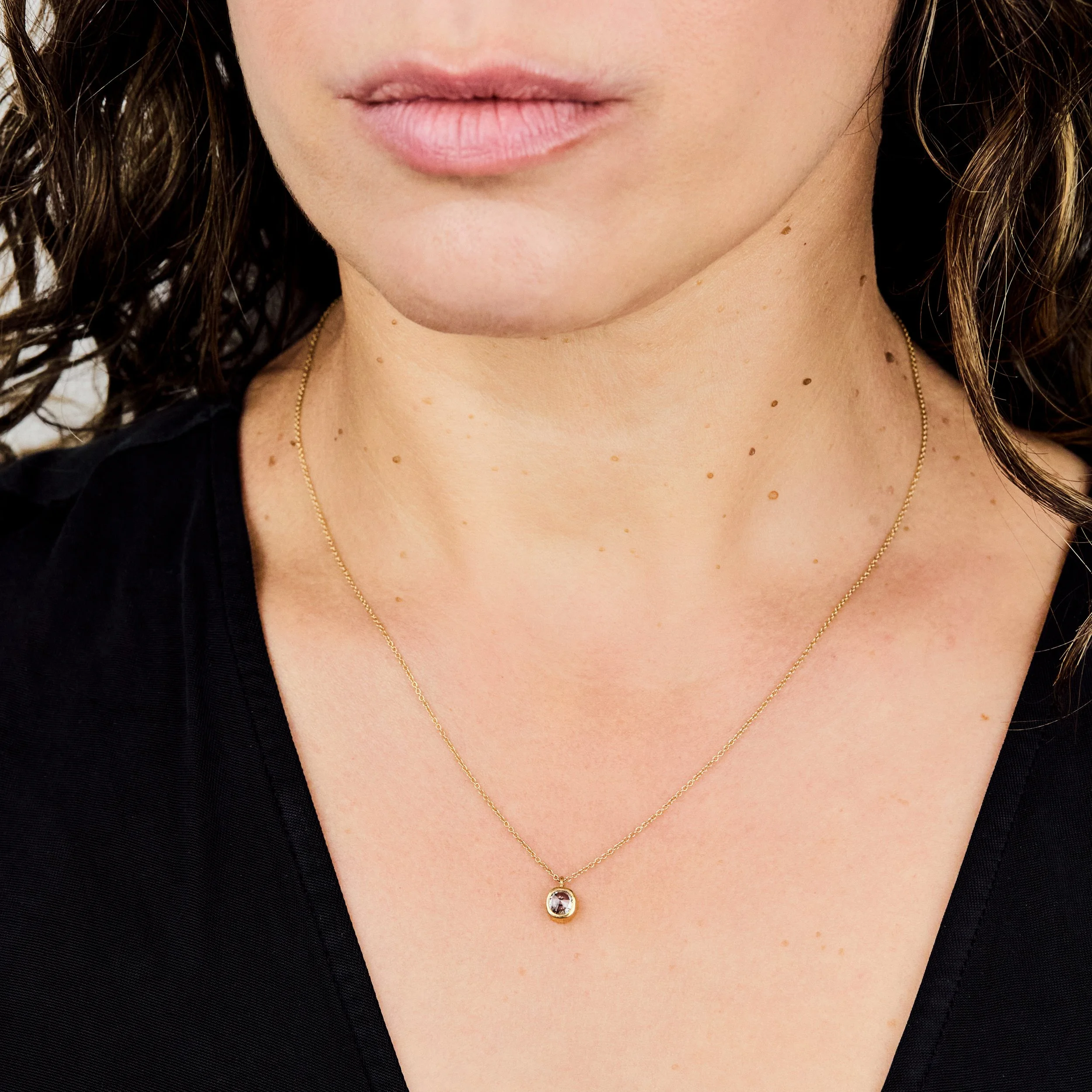 Diamond Necklace Gold - Various Stone Shapes