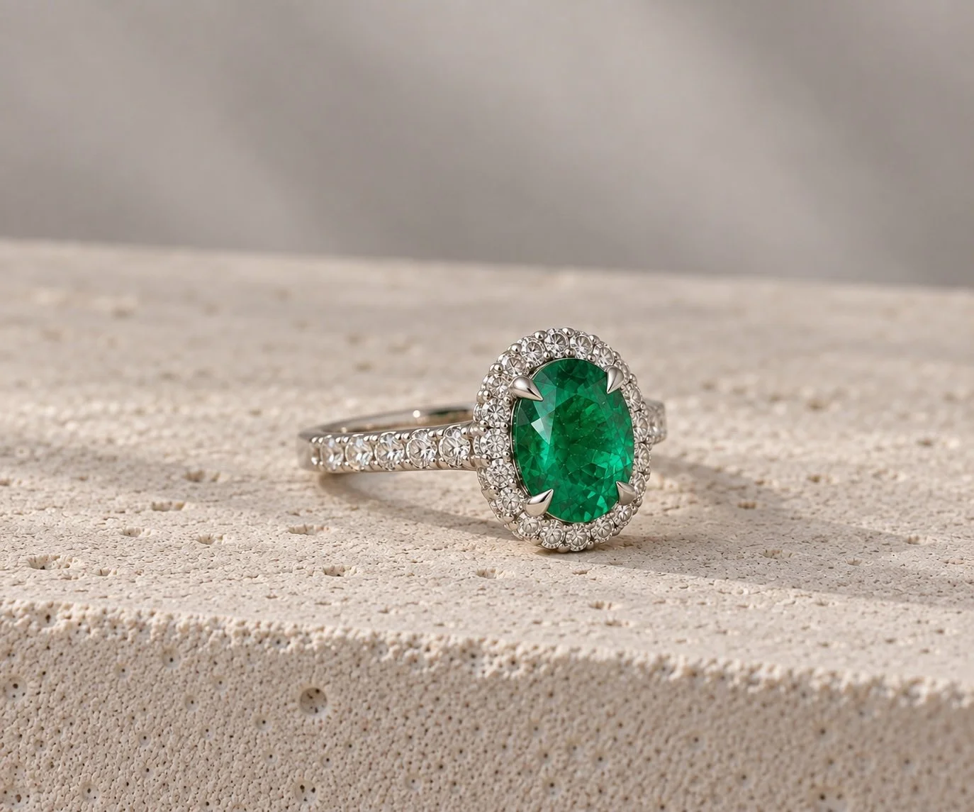 Emerald & Diamond Halo