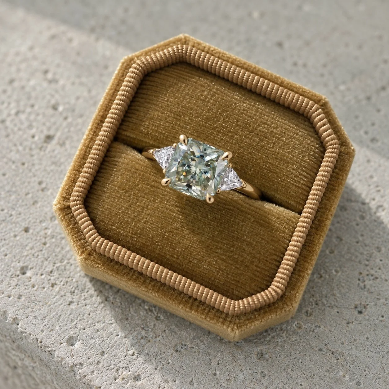 Turquoise Moissanite Ring