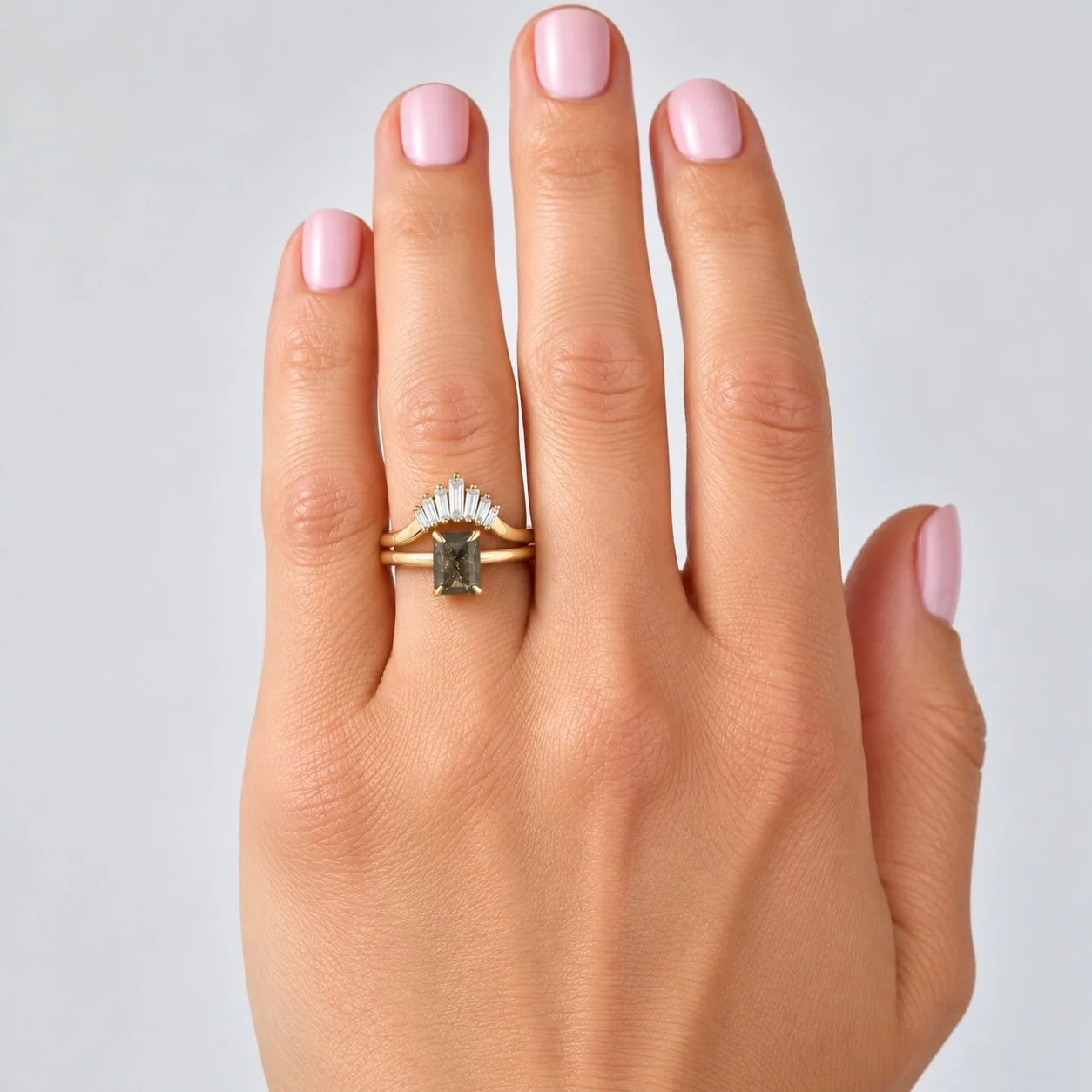Salt & Pepper Diamond Engagement Ring