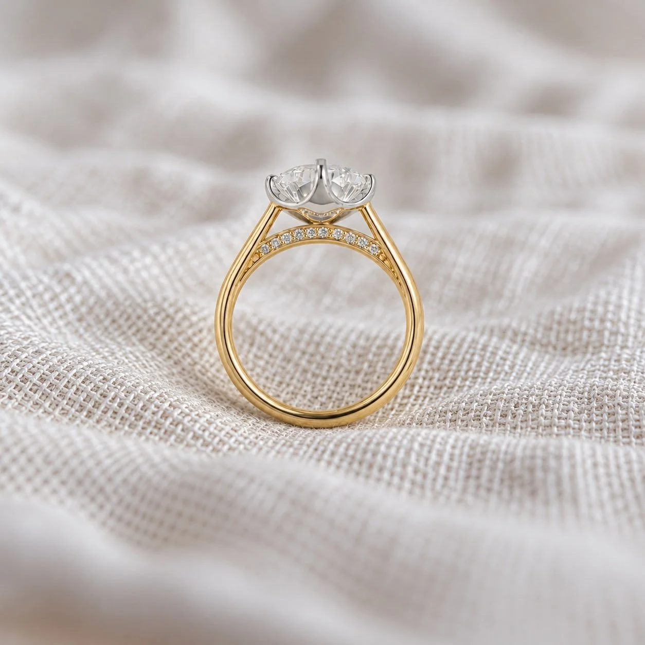 Hidden Halo Diamond Ring Handmade DG Bespoke Jewellery
