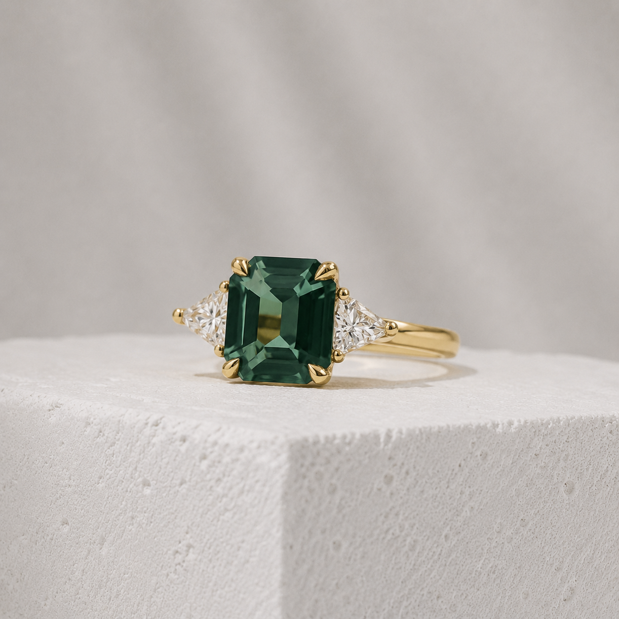 Teal Sapphire Engagement Ring