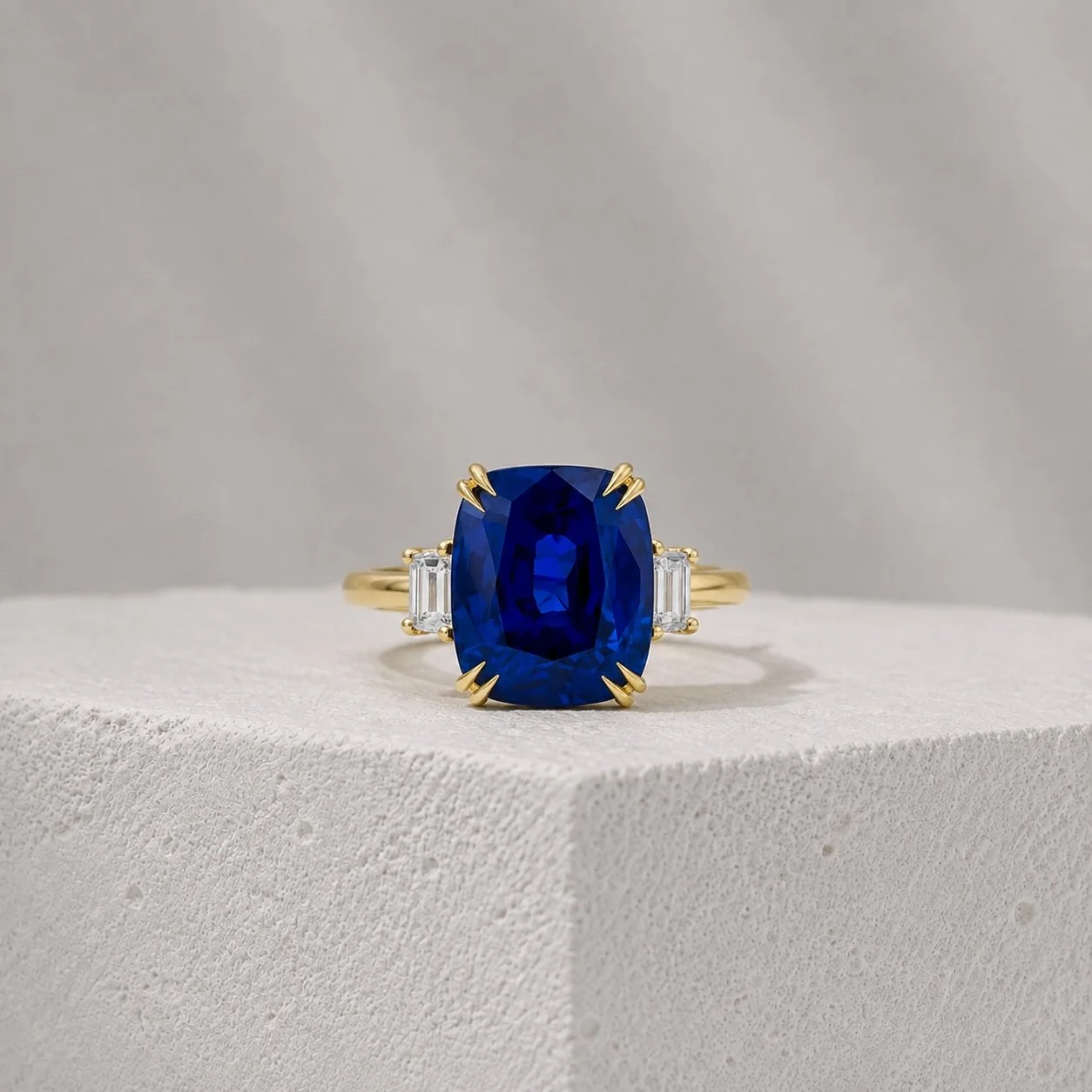 Sri Lankan Cushion Cut Sapphire Ring