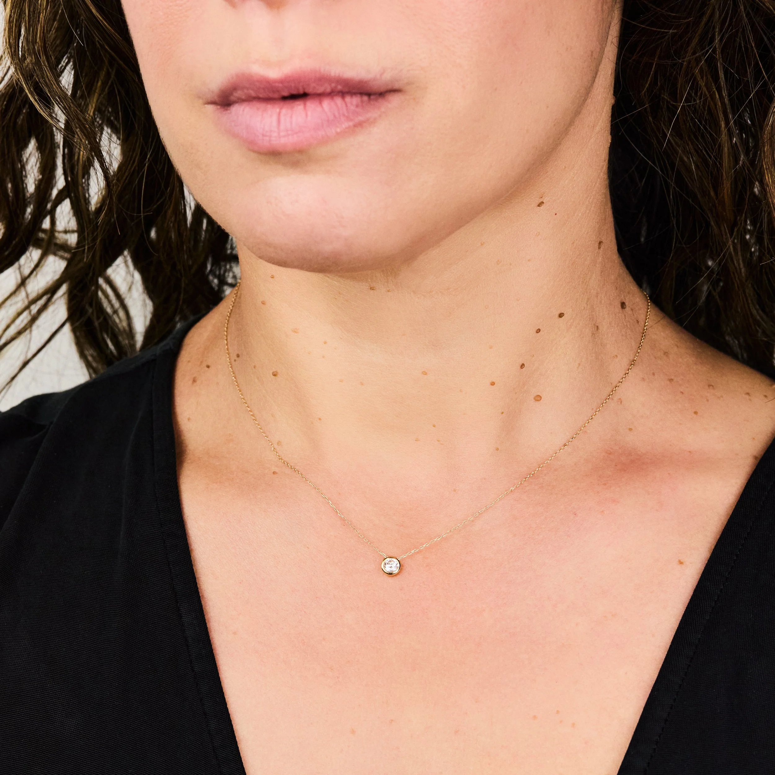 Bezel Set Diamond Necklace