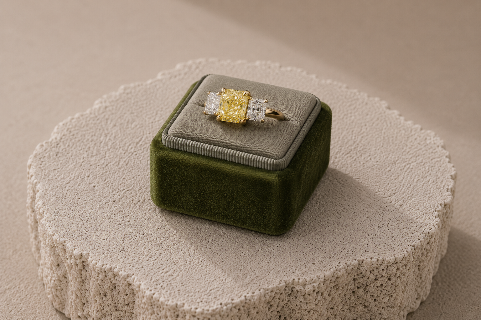 Yellow Diamond Trilogy Engagement Ring