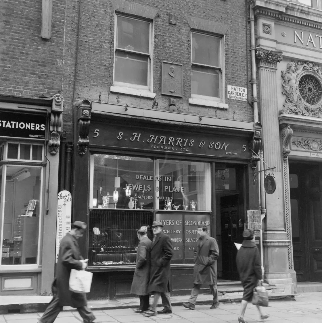Historic photograph of Hatton Garden, London's jewellery quarter, courtesy of the London Museum