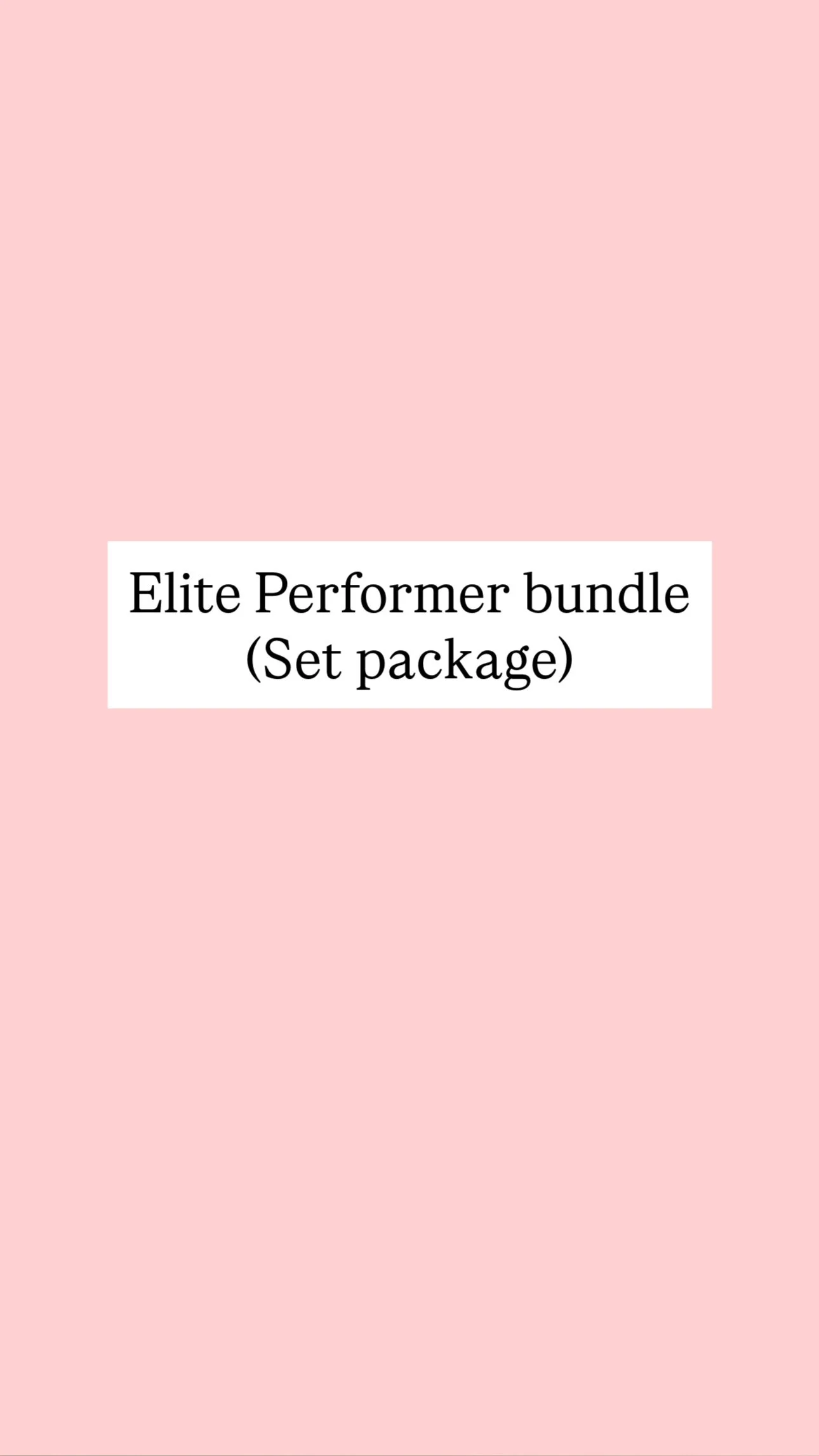 Elite performance bundle (Set plan)