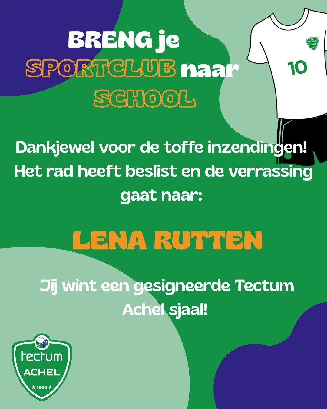 Dankjewel voor de toffe inzendingen! 🤩We hebben het rad laten beslissen en ❗Lena Rutten❗ wint een gesigneerde Tectum Achel sjaal. Proficiat Lena! 💚