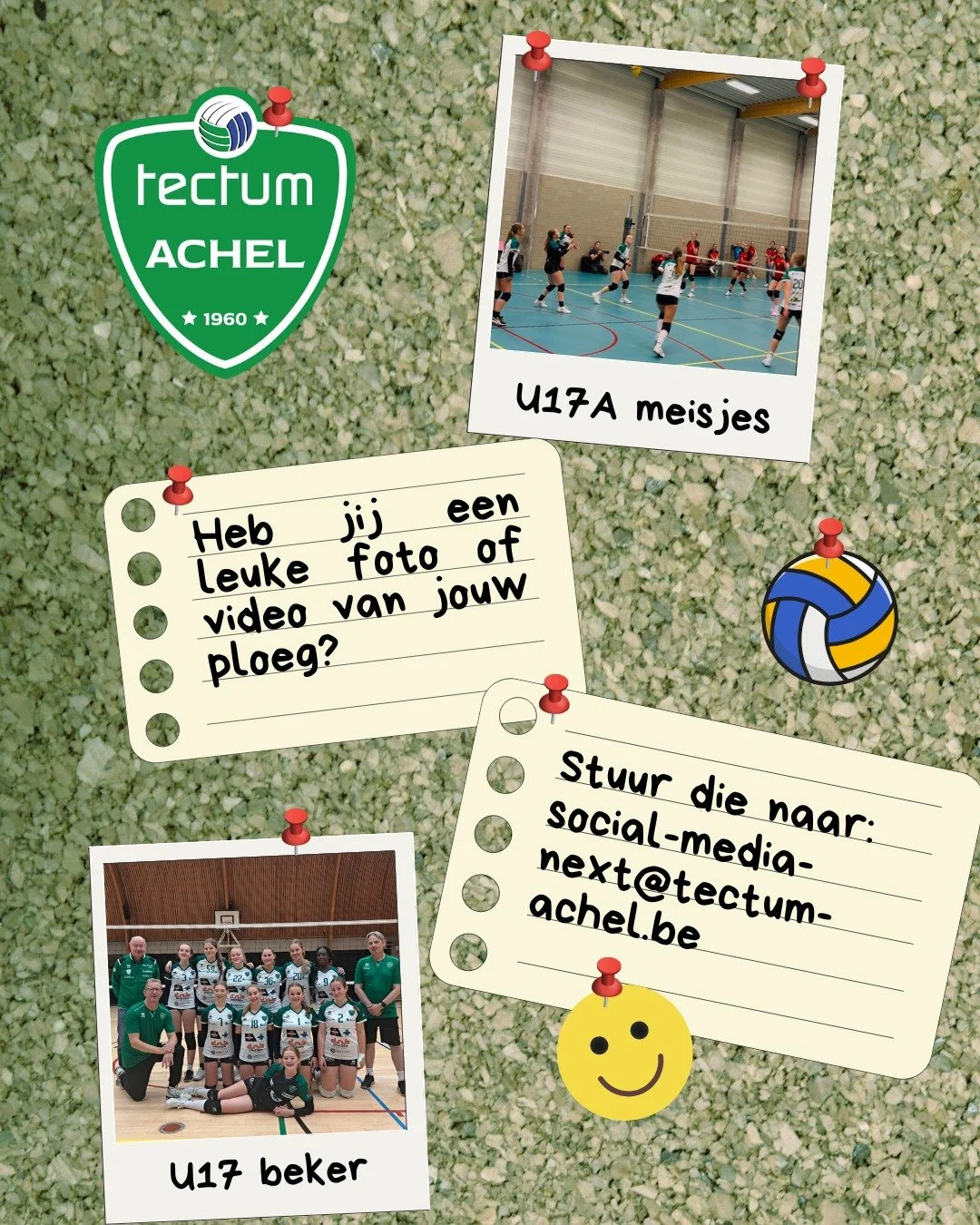 Heb jij een leuke foto of video van jouw ploeg? 🤩 Stuur deze naar dan naar: social-media-next@tectum-achel.be