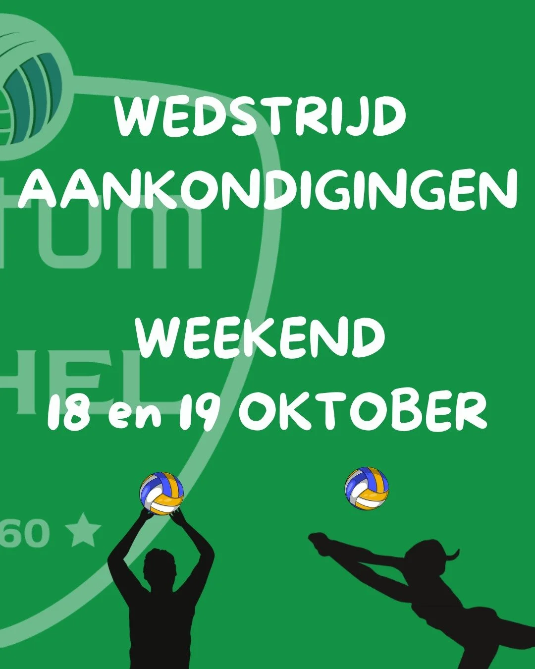 Weekend 18 &amp; 19 oktober 

Succes aan alle ploegen! 💚