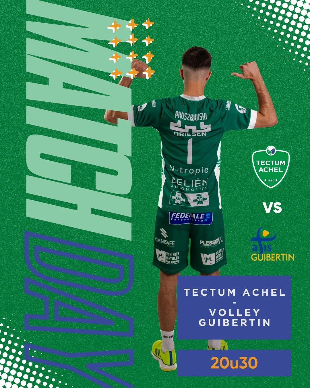 🤍 MATCHDAY 🤍
De eerste wedstrijd van het seizoen wil je niet missen, tot straks! 

📅 22 oktober 2025 | 20u30
📍 Sporthal De Koekoek | Grevenbroekstraat 11 | 3930 Hamont-Achel
💻https://watch.lottovolleyleague.be/Men