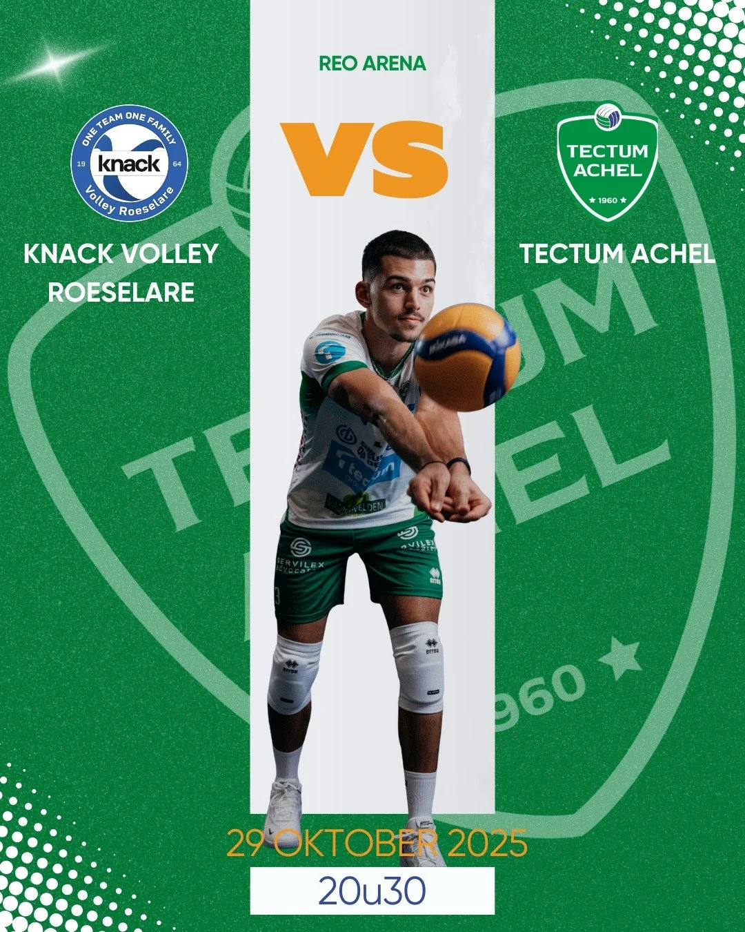 💚 AWAYGAME 💚
Woensdag trekken we naar de landskampioen &amp; hopen we op de eerste stunt van het seizoen 🙏

📅 29 oktober 2025 | 20u30
📍 REO Arena | Diksmuidsesteenweg 396 | 8800 Roeselare
💻https://watch.lottovolleyleague.be/Men