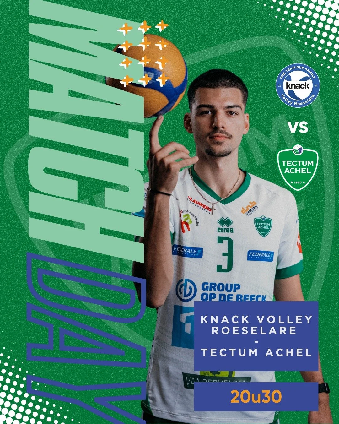 🤍 MATCHDAY 🤍
Opnieuw een midweek match, tot straks!

📅 29 oktober 2025 | 20u30
📍 REO Arena | Diksmuidsesteenweg 396 | 8800 Roeselare
💻 https://watch.lottovolleyleague.be/Men