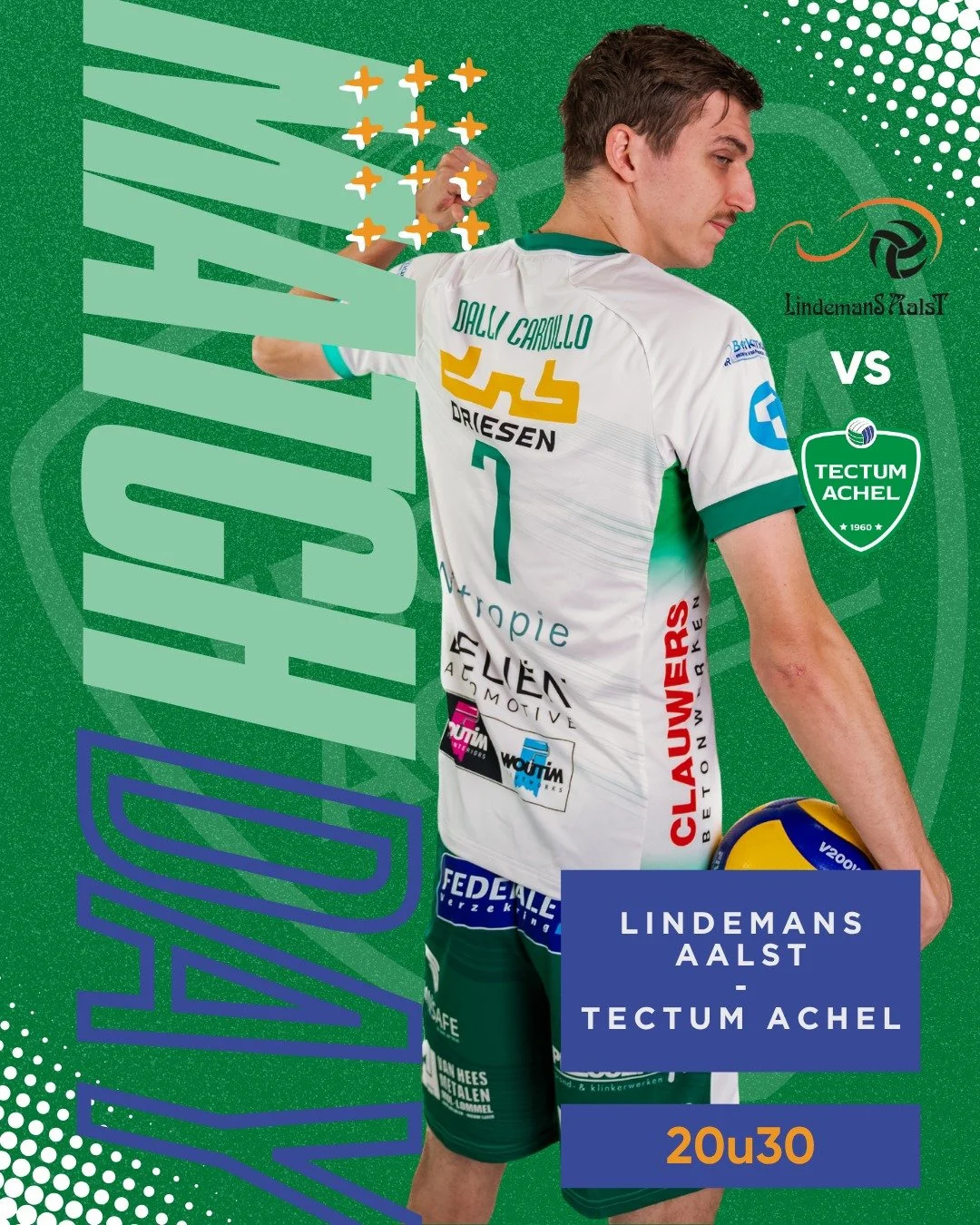 🤍 MATCHDAY 🤍
Nog vroeg in het seizoen, maar een belangrijke wedstrijd in strijd om te top 4!

📅 1 november 2025 | 20u30
📍 Sportcentrum Schotte | Kapellekensbaan 8 | 9320 Aalst
💻https://watch.lottovolleyleague.be/Men