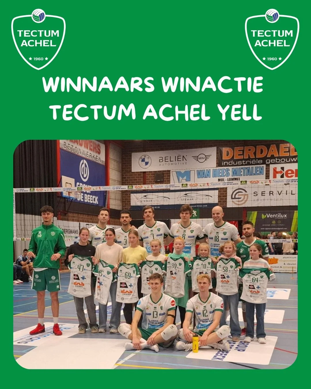 Bekendmaking winactie 

We gingen op zoek naar een nieuwe yell voor Tectum Achel. We kregen heel leuke inzendingen en zetten hier enkelen op een rijtje. Bedankt voor jullie creativiteit en inzet! 💚