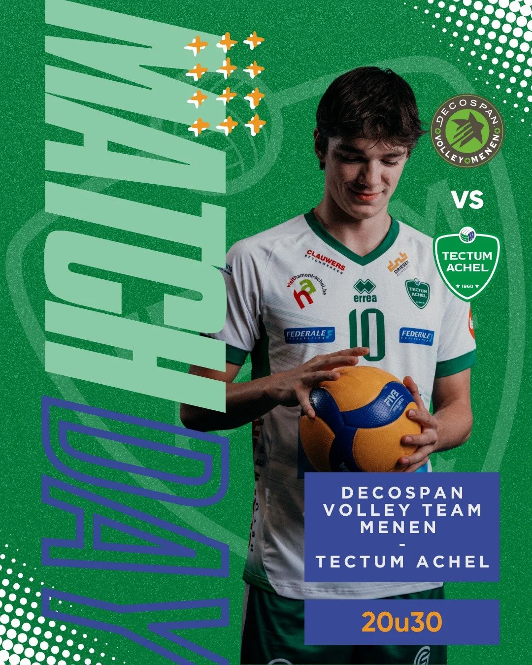 🤍 MATCHDAY 🤍
Tijd voor de verste verplaatsing van dit seizoen &amp; hopelijk nemen we de winst mee richting Achel!

📅 15 november 2025 | 20u30 
📍 Sporthal Vauban | Waalvest 1 | 8930 Menen 
💻https://watch.lottovolleyleague.be/Men