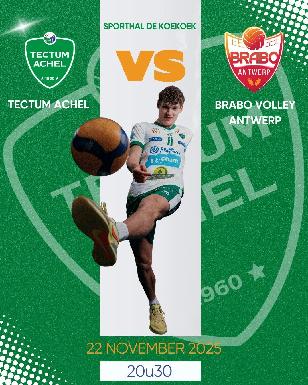 💚 HOMEGAME 💚
Tijd om onze rug te rechten en terug aan te knopen met de overwinning, al zal dat niet gemakkelijk zijn tegen Antwerp!

📅 22 november 2025 | 20u30
📍 Sporthal De Koekoek | Grevenbroekstraat 11 | 3930 Hamont-Achel
💻https://watch.lotto