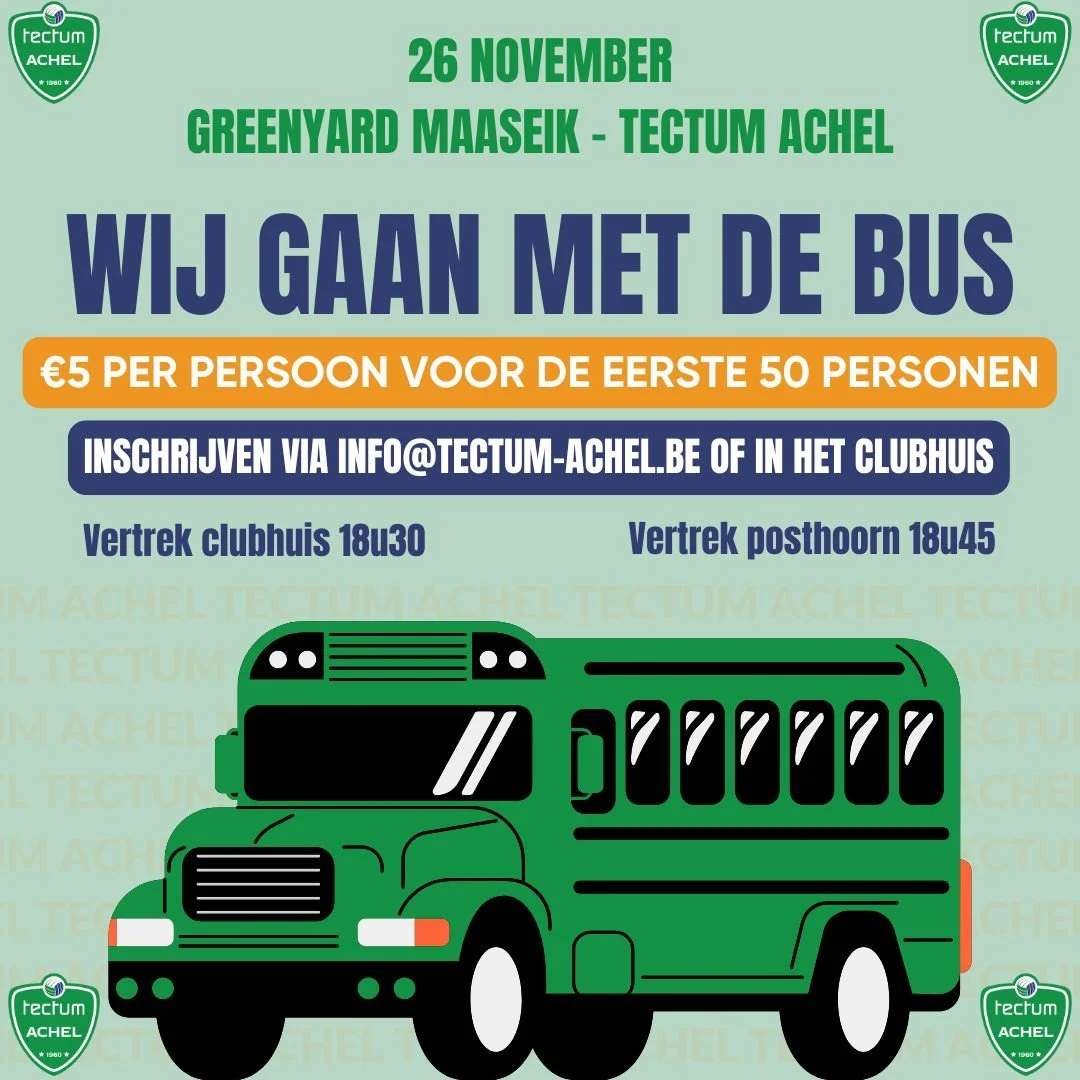 26 november spelen we de Limburgse derby in Maaseik! Schrijf je nu in voor de supportersbus 💚 Moest je nog twijfelen, er is gratis Limburgse vlaai voor de wedstrijd 😉