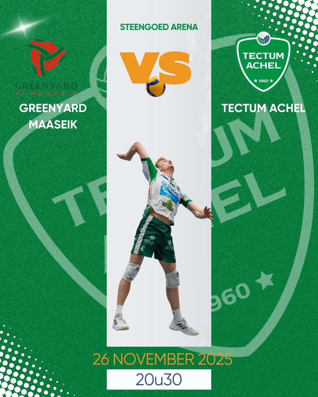 💚 AWAYGAME 💚
Woensdag is het tijd voor de Limburgse derby, zien we jullie daar ook?

📅 26 november 2025 | 20u30
📍 Steengoed Arena | Sportlaan 10 | 3680 Maaseik
💻https://watch.lottovolleyleague.be/Men