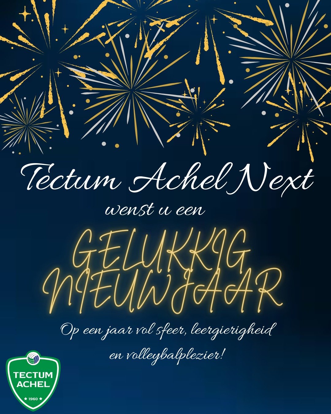 Tectum Achel Next wenst u een gelukkig nieuwjaar! 

Op een jaar vol sfeer, leergierigheid en volleybalplezier! 💚