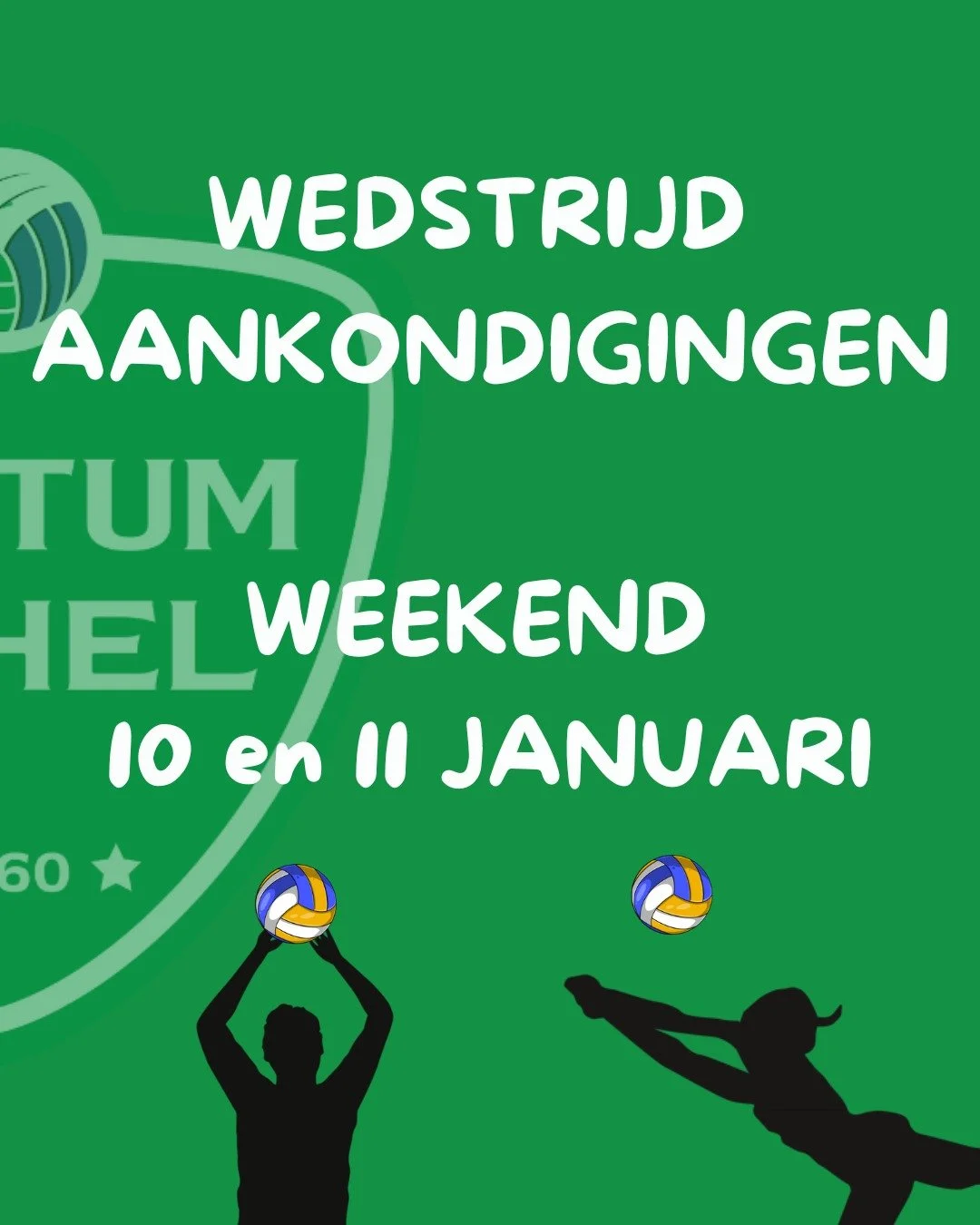 Wedstrijden 10 &amp; 11 januari 

Veel succes aan alle ploegen!