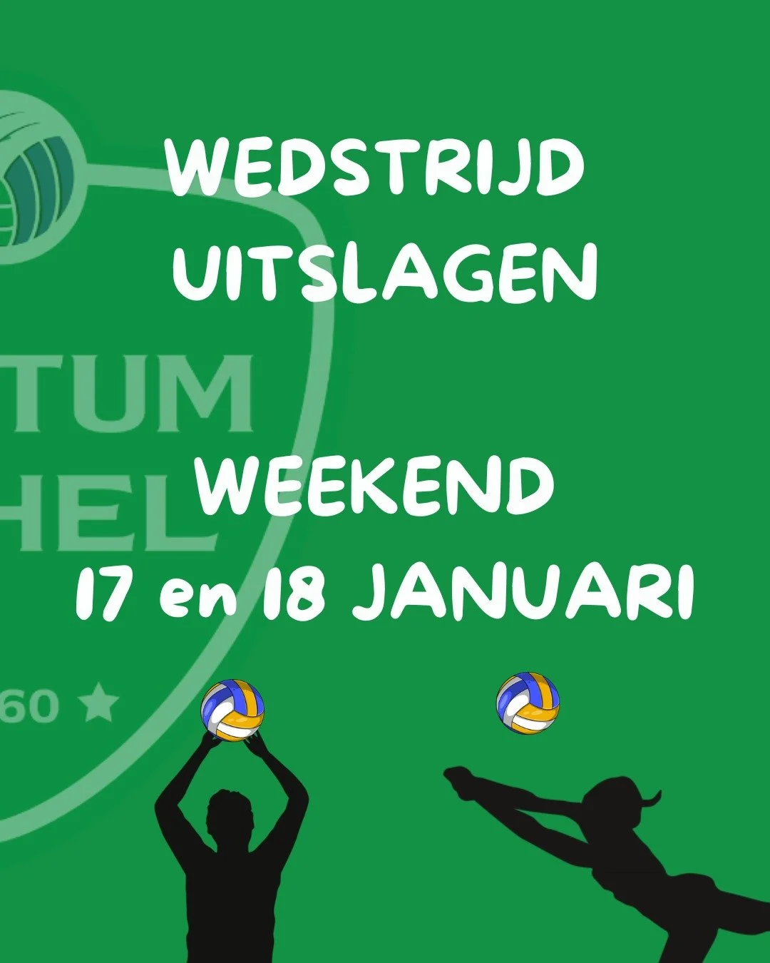 Uitslagen weekend 17 &amp; 18 januari 

Vind hier de uitslagen van afgelopen weekend! 💚