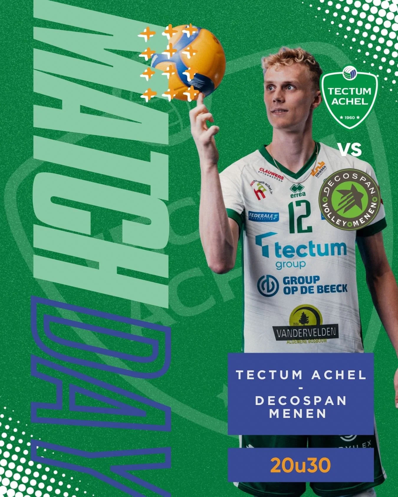 🤍 MATCHDAY 🤍
Bezoek uit het verre West-Vlaanderen vanavond!

📅 31 Januari 2026 | 20u30
📍 Sporthal De Koekoek | Grevenbroekstraat 11 | 3930 Hamont-Achel
💻https://watch.lottovolleyleague.be/Men