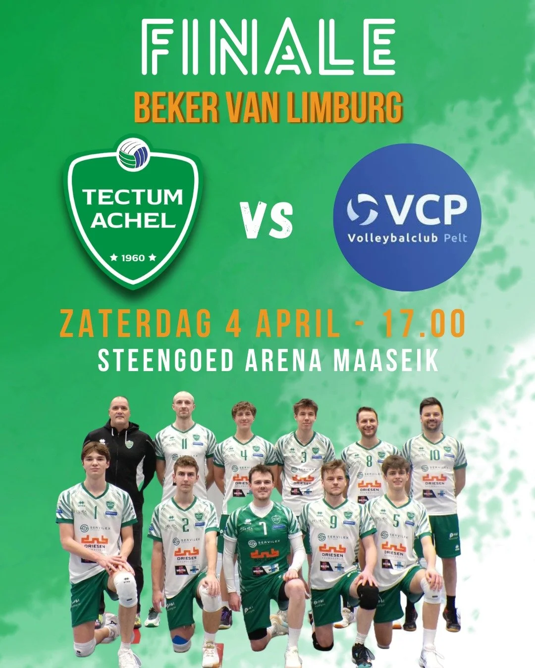 ⚠️BEKER VAN LIMBURG &ndash; PROMO HEREN ⚠️

Op zaterdag 4 april spelen onze Heren B de finale van de Beker van Limburg. In de finale nemen ze het op tegen VC Pelt. Het belooft een bijzonder spannende wedstrijd te worden want ook in de competitie staa