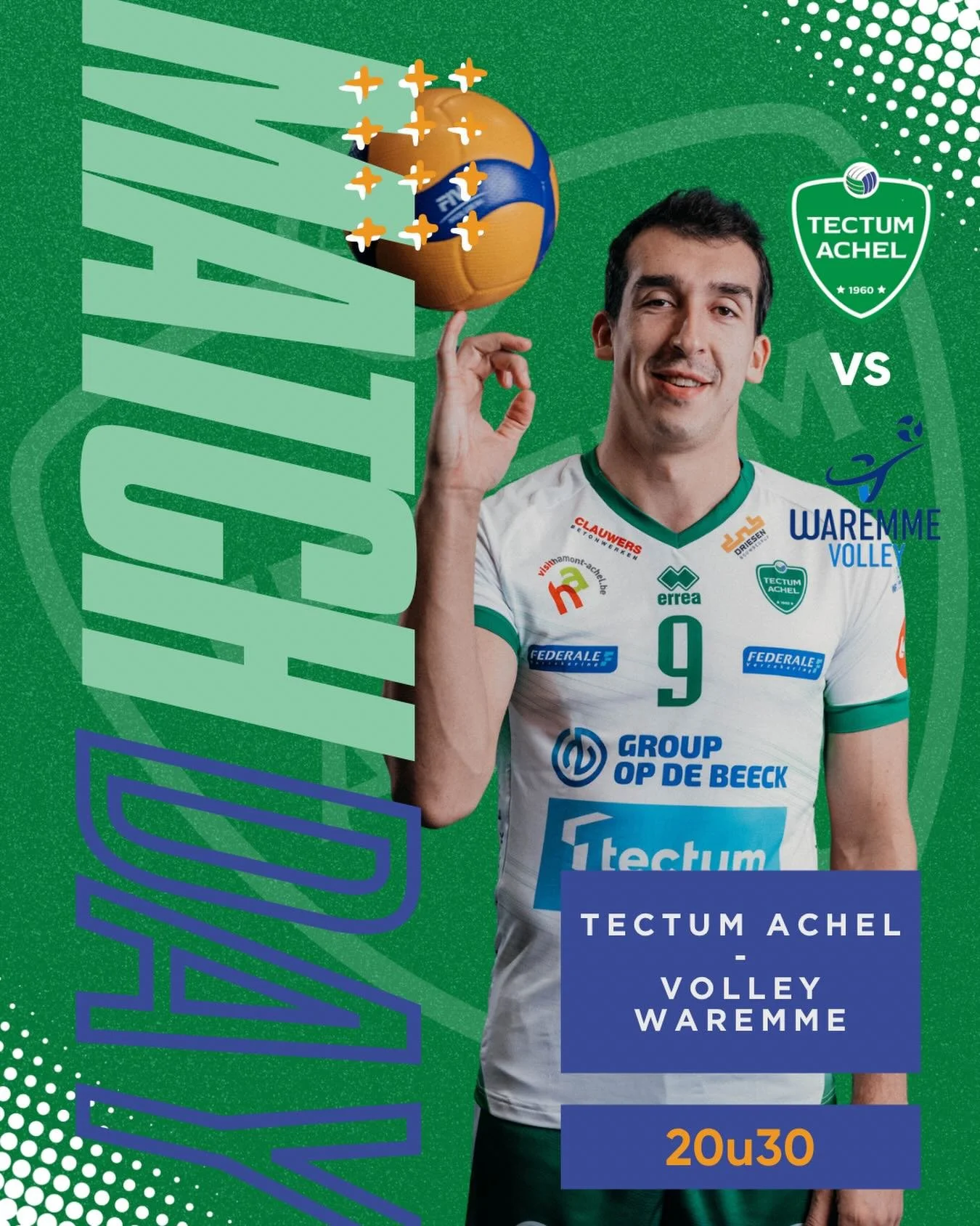 🤍 MATCHDAY 🤍
Kunnen we onze vorm bevestigen en onze 2e plaats nog wat verstevigen? Tot straks!

📅 21 maart 2026 | 20u30
📍 Sporthal De Koekoek | Grevenbroekstraat 11 | 3930 Hamont-Achel
💻https://watch.lottovolleyleague.be/Men