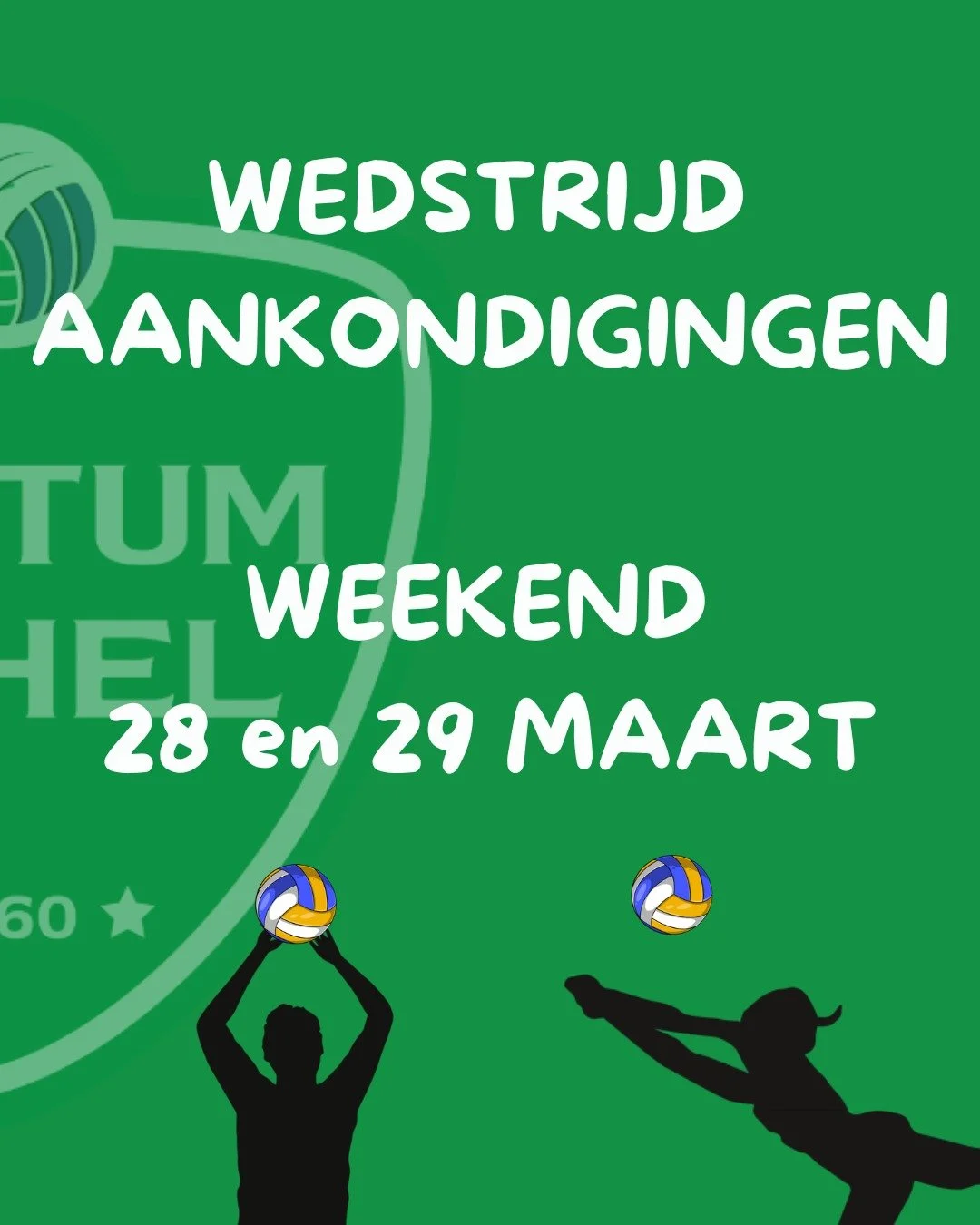 Weekend 28 &amp; 29 maart 

Vind hier de wedstrijden van komend weekend. 💚