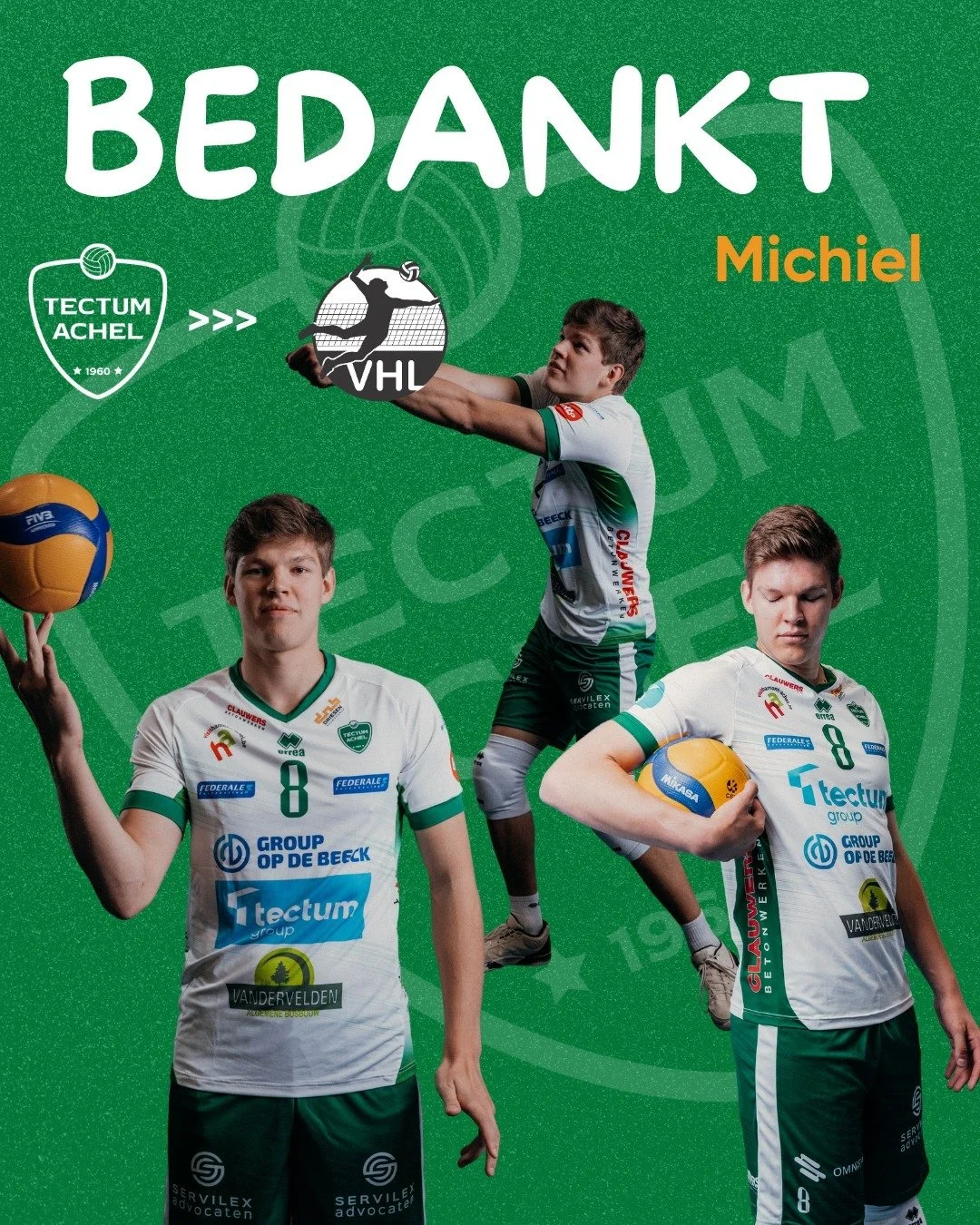BEDANKT MICHIEL

Na 6 seizoenen gaat Michiel ons helaas verlaten en wat gaan we hem missen 🥹 Heel veel succes in Leuven en toon wat genade volgend seizoen in De Koekoek 😉