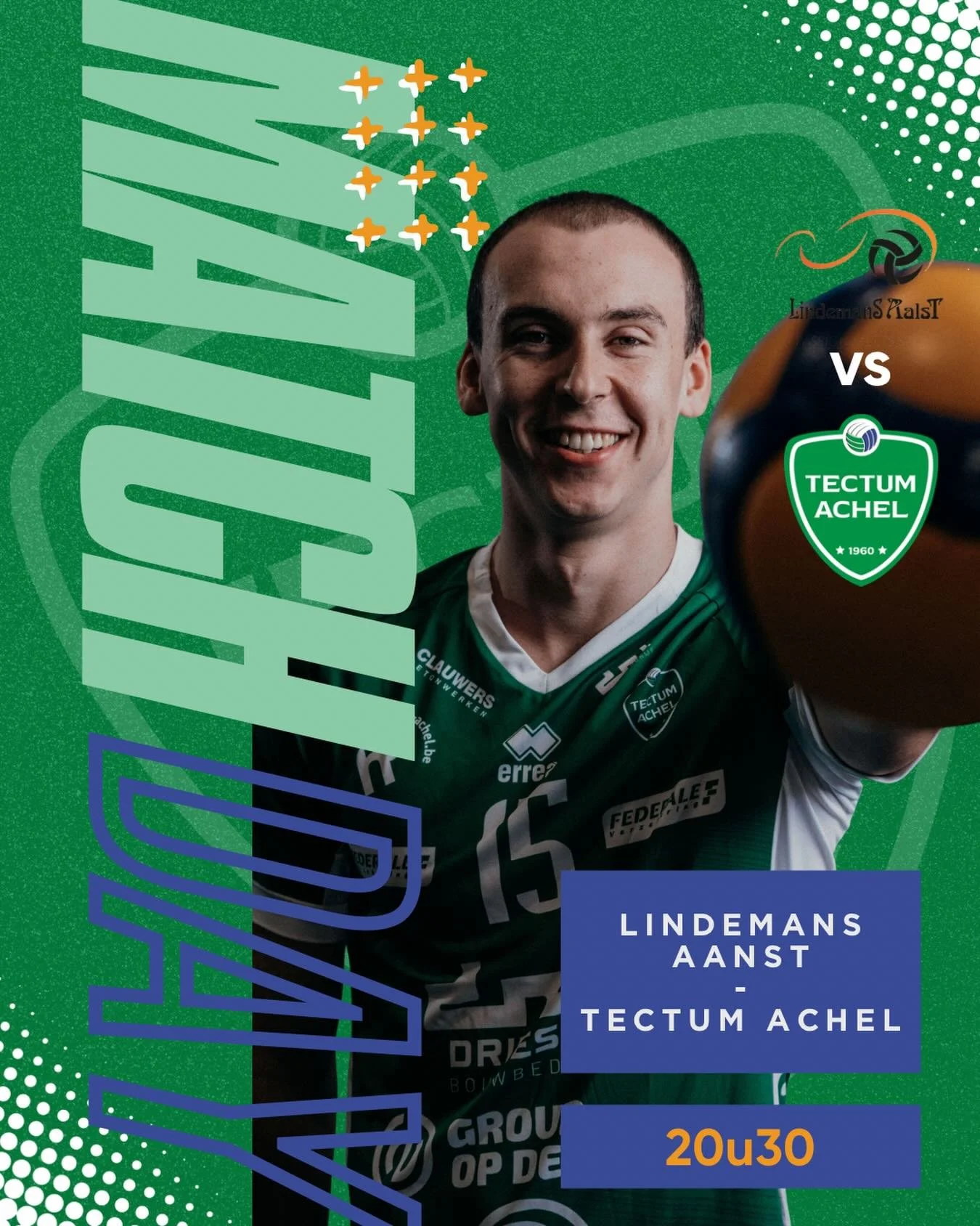 🤍 MATCHDAY 🤍
De laatste voor de kwartfinales is een rechtstreeks duel om plaats 1!

📅 10 april 2026 | 20u30
📍 Sportcentrum Schotte | Kapellekensbaan 8 | 9320 Aalst
💻https://watch.lottovolleyleague.be/Men