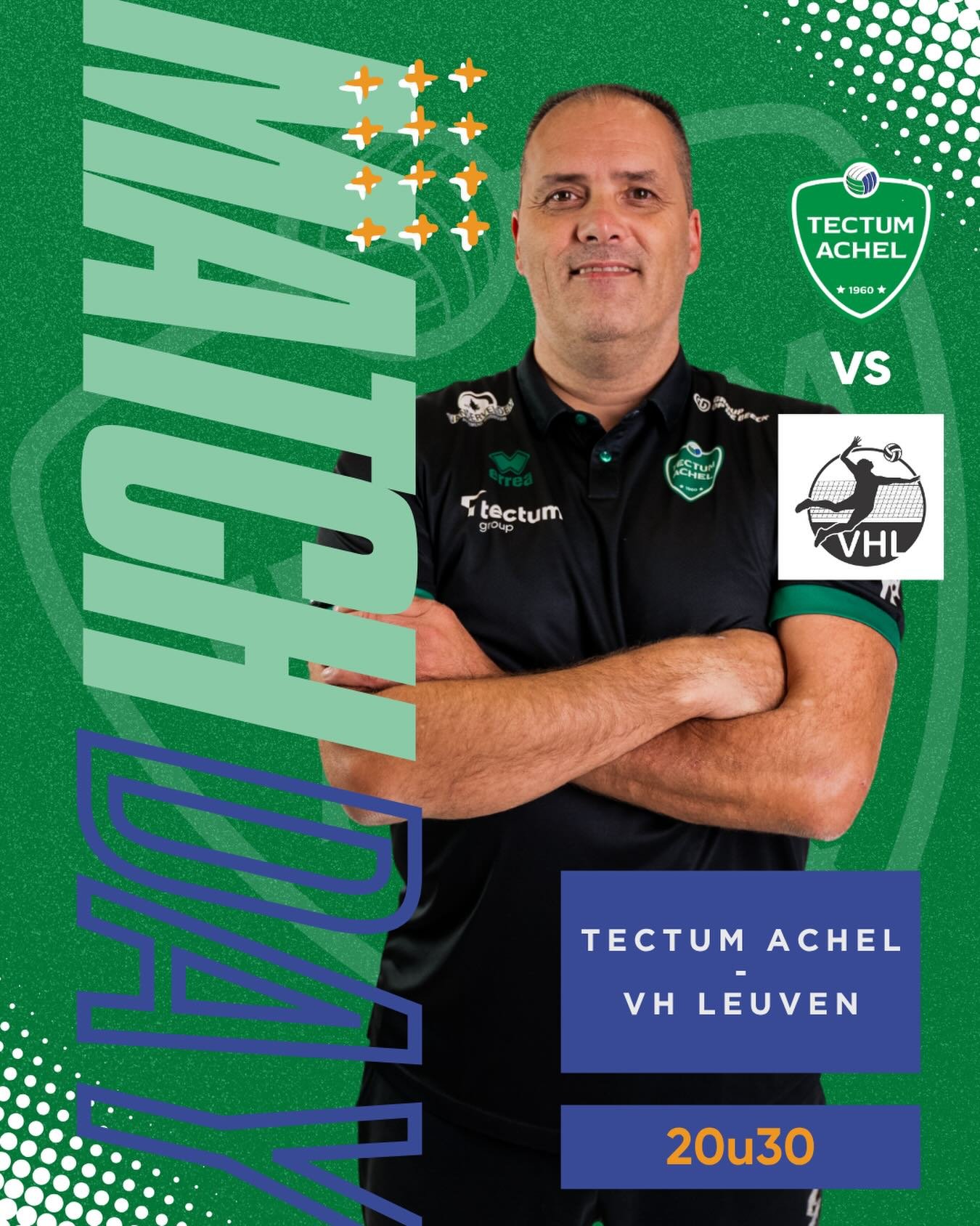 🤍 MATCHDAY 🤍
Tijd voor kwartfinale 2, zorgen jullie voor een kolkende sporthal De Koekoek? Wij doen de rest 💪🏼

📅 17 april 2026 | 20u30
📍 Sporthal De Koekoek | Grevenbroekstraat 11 | 3930 Hamont-Achel
💻https://watch.lottovolleyleague.be/Men