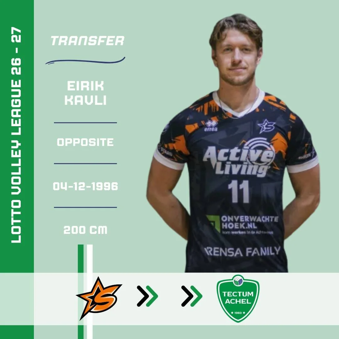 💚 TRANSFERNIEUWS 💚

De Noorse international Eirik Kavli zal volgend jaar voor Tectum Achel uitkomen.

Kavlik, (29 jaar, 200cm) komt over van Orion Stars Doetinchem en speelt op de positie van hoofdaanvaller.

Na Ward Van Dyck, David Lopez en Alek A