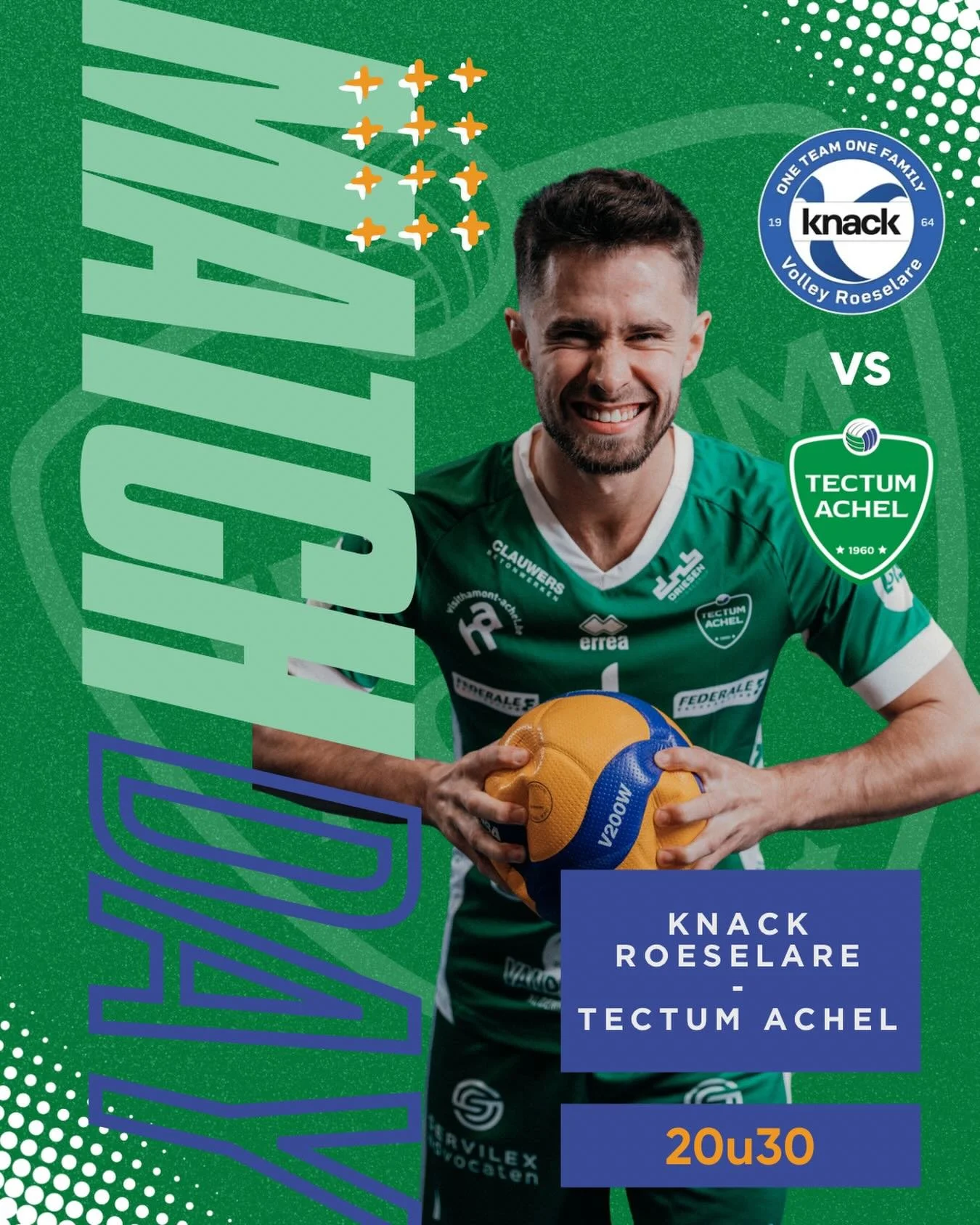 🤍 MATCHDAY 🤍
Tijd voor de eerste halve finale! Remember; als je niet in Roeselare geraakt, kom dan gezellig kijken in het clubhuis!

📅 22 April 2026 | 20u30
📍 REO Arena | Diksmuidsesteenweg 396 | 8800 Roeselare
💻 https://watch.lottovolleyleague.