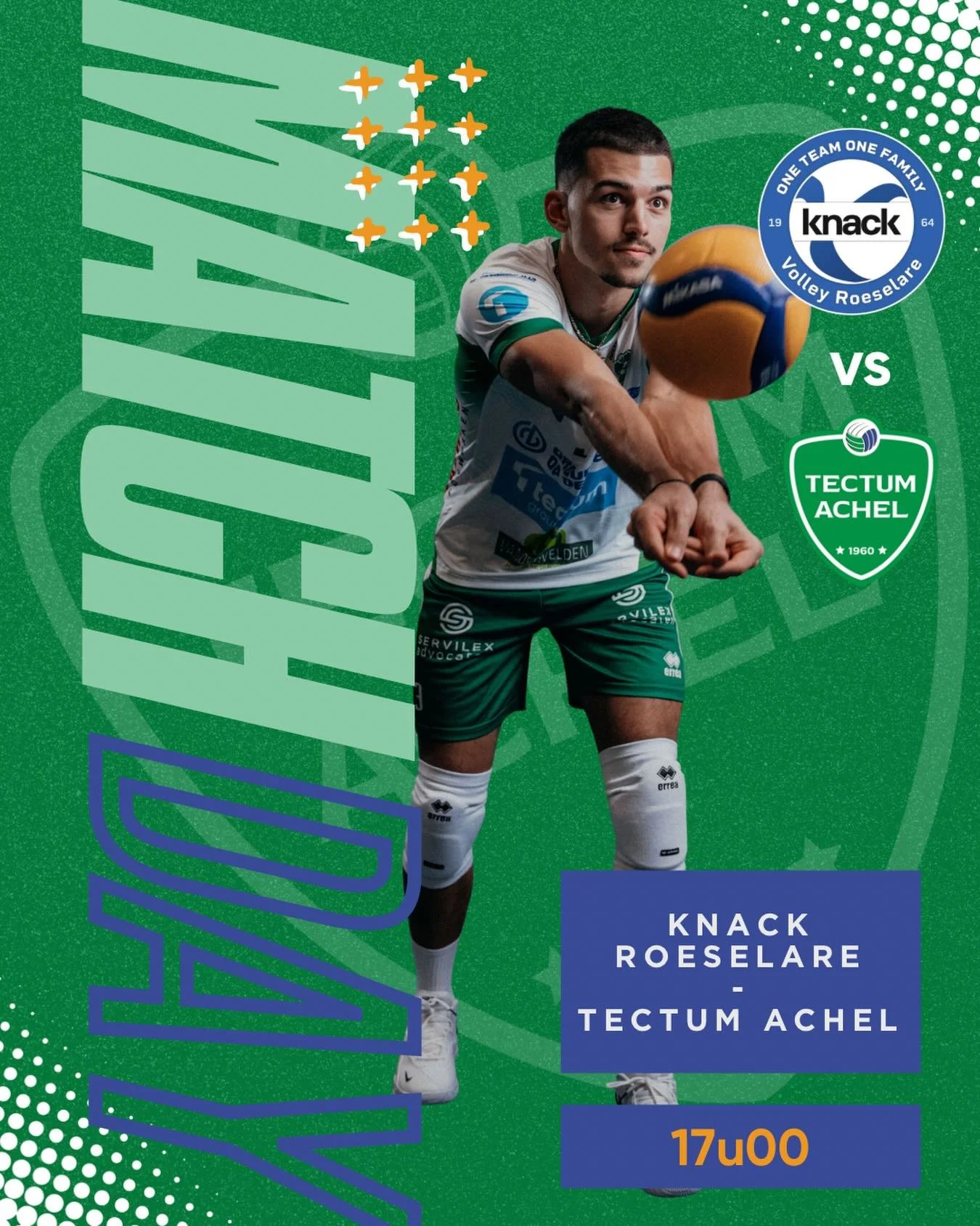 🤍 MATCHDAY 🤍
Ready for another upset? Because we are!

📅 26 April 2026 | 17u00
📍 REO Arena | Diksmuidsesteenweg 396 | 8800 Roeselare
💻 https://watch.lottovolleyleague.be/Men