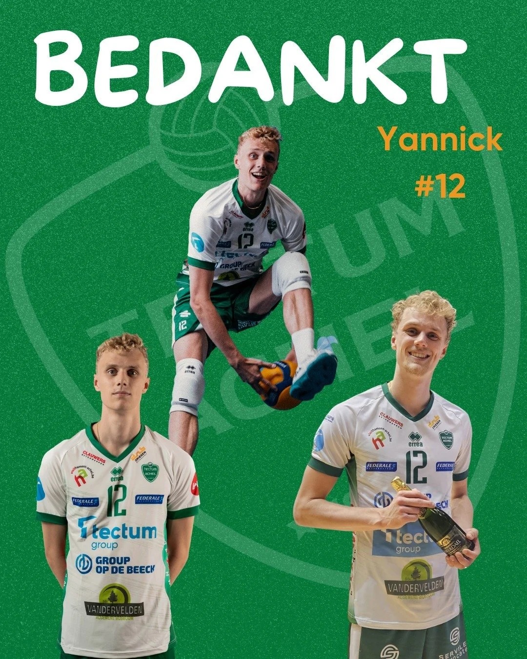 BEDANKT YANNICK

Ook onze andere Nederlander gaat ons (na 2 seizoenen) verlaten. Heel veel succes bij je nieuwe uitdaging, Yannick &amp; tot snel! 💚