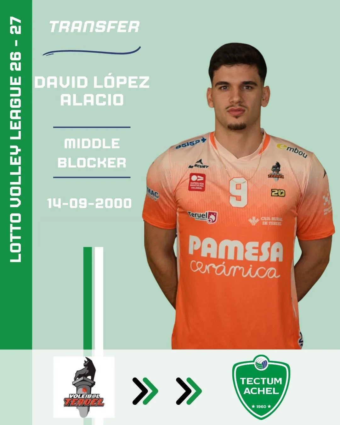 SPAANSE MIDDENMAN VOOR TECTUM ACHEL

Tectum Achel verwelkomt komend seizoen David L&oacute;pez Alacio. De 25 jarige Spaanse middenman komt over van Teruel, de ons niet onbekende club!

Bievenido, David! 🇪🇸