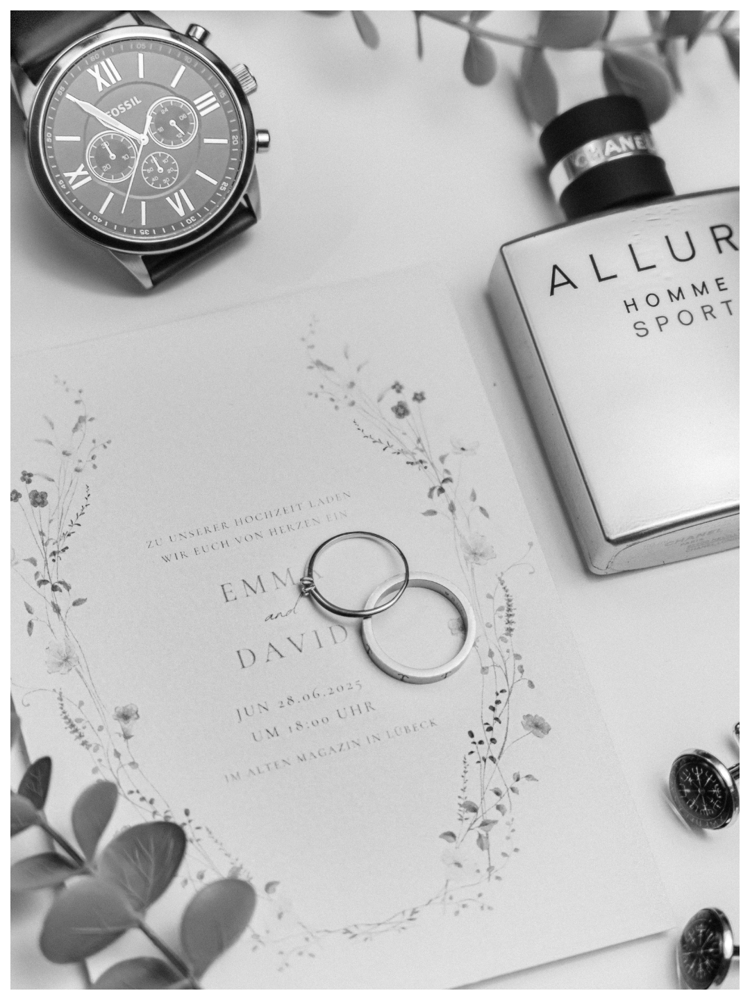 Detailaufnahme beim Getting Ready einer Hochzeit in Lübeck