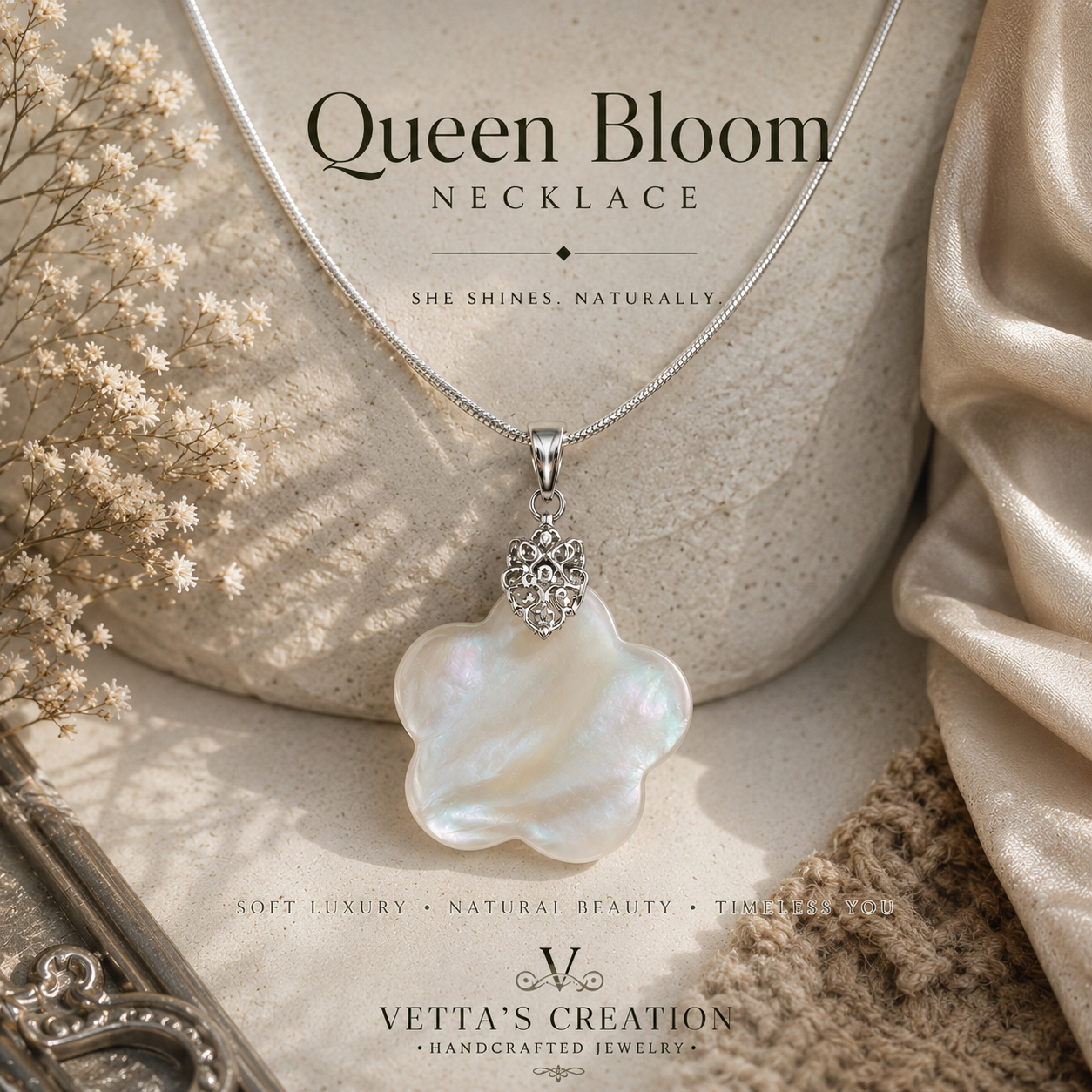 Queen Bloom Necklace: Soft Luxury Inspired by Natural Beauty